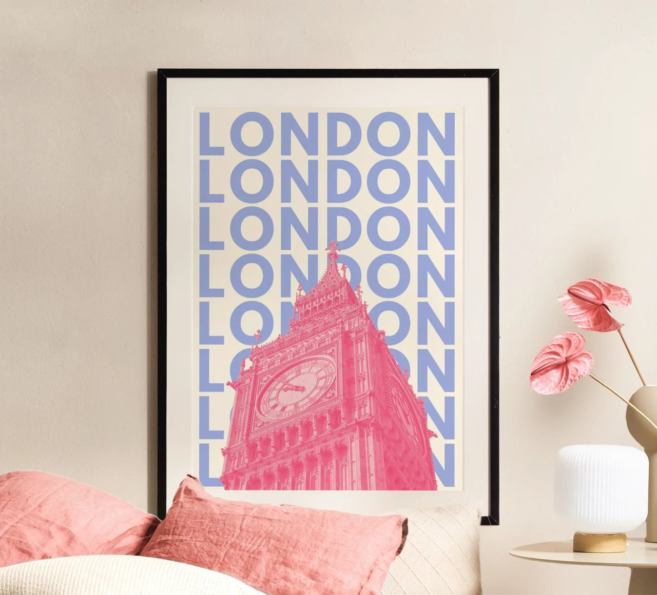 London Big Ben, Reisekunst, Dopaminfarben Poster von pdigitalprints