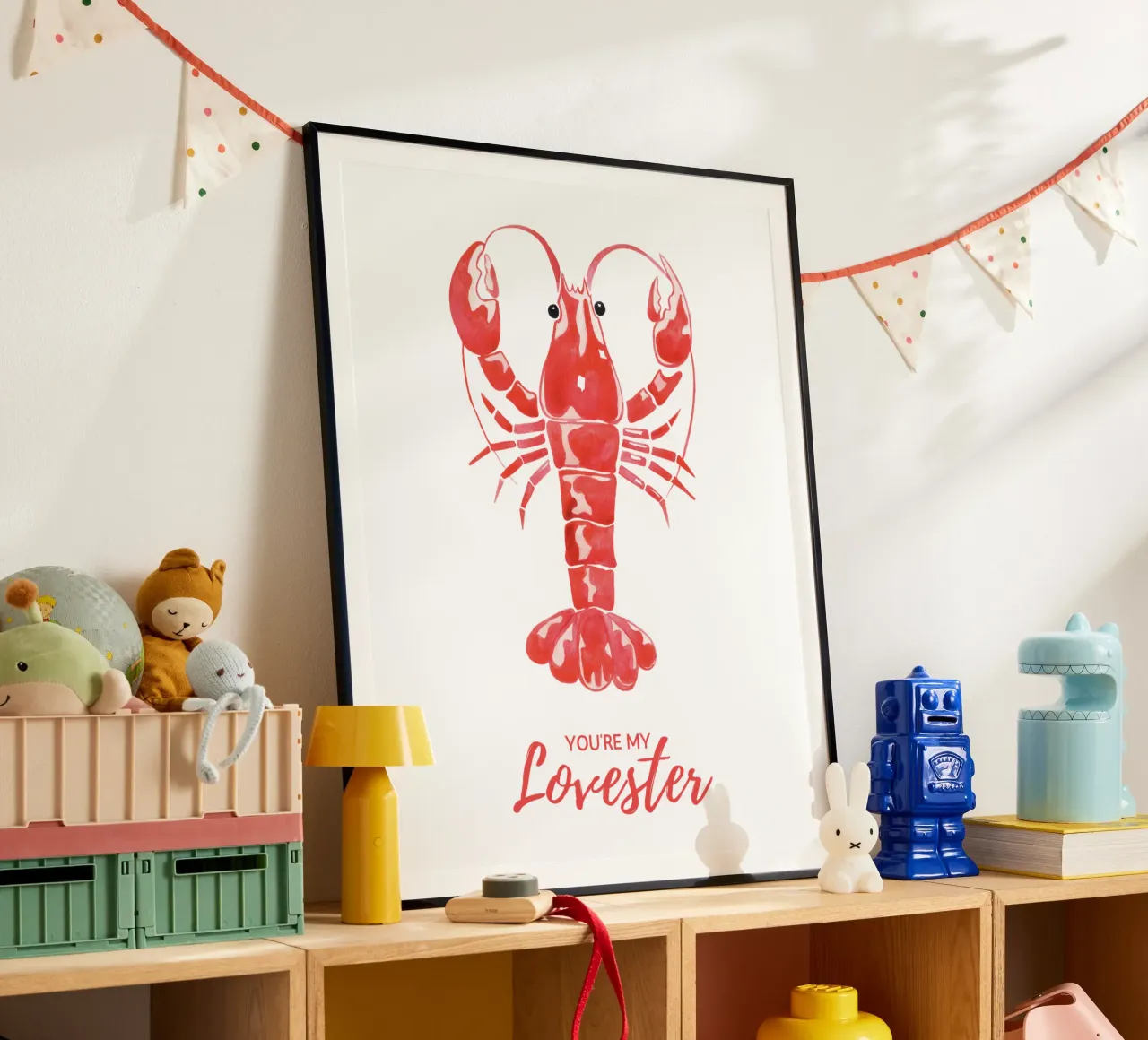 Du bist mein Liebster, Hummer, Valentines Zitat Geschenk Poster von Peaches Art Prints