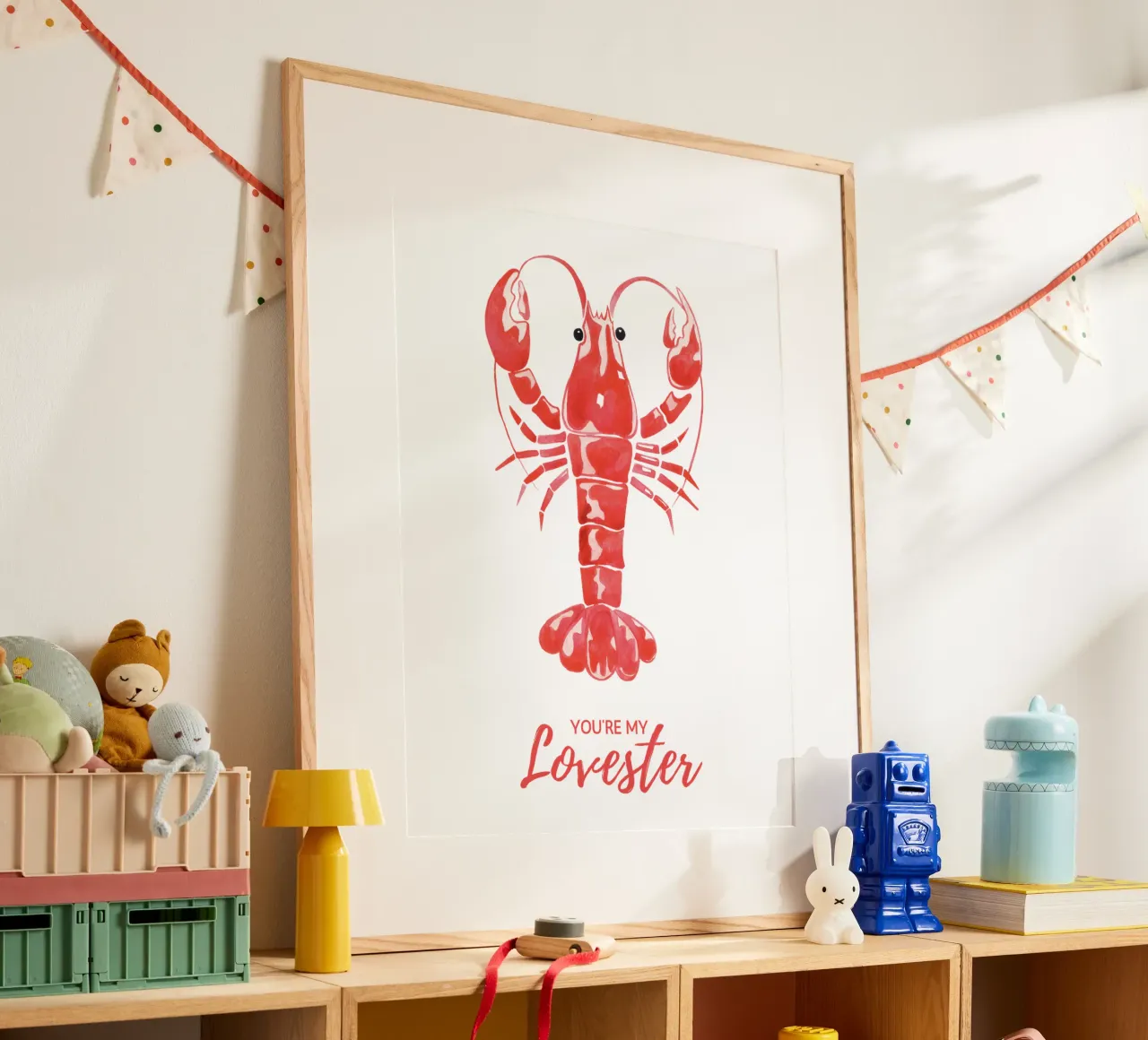 Du bist mein Liebster, Hummer, Valentines Zitat Geschenk Poster von Peaches Art Prints
