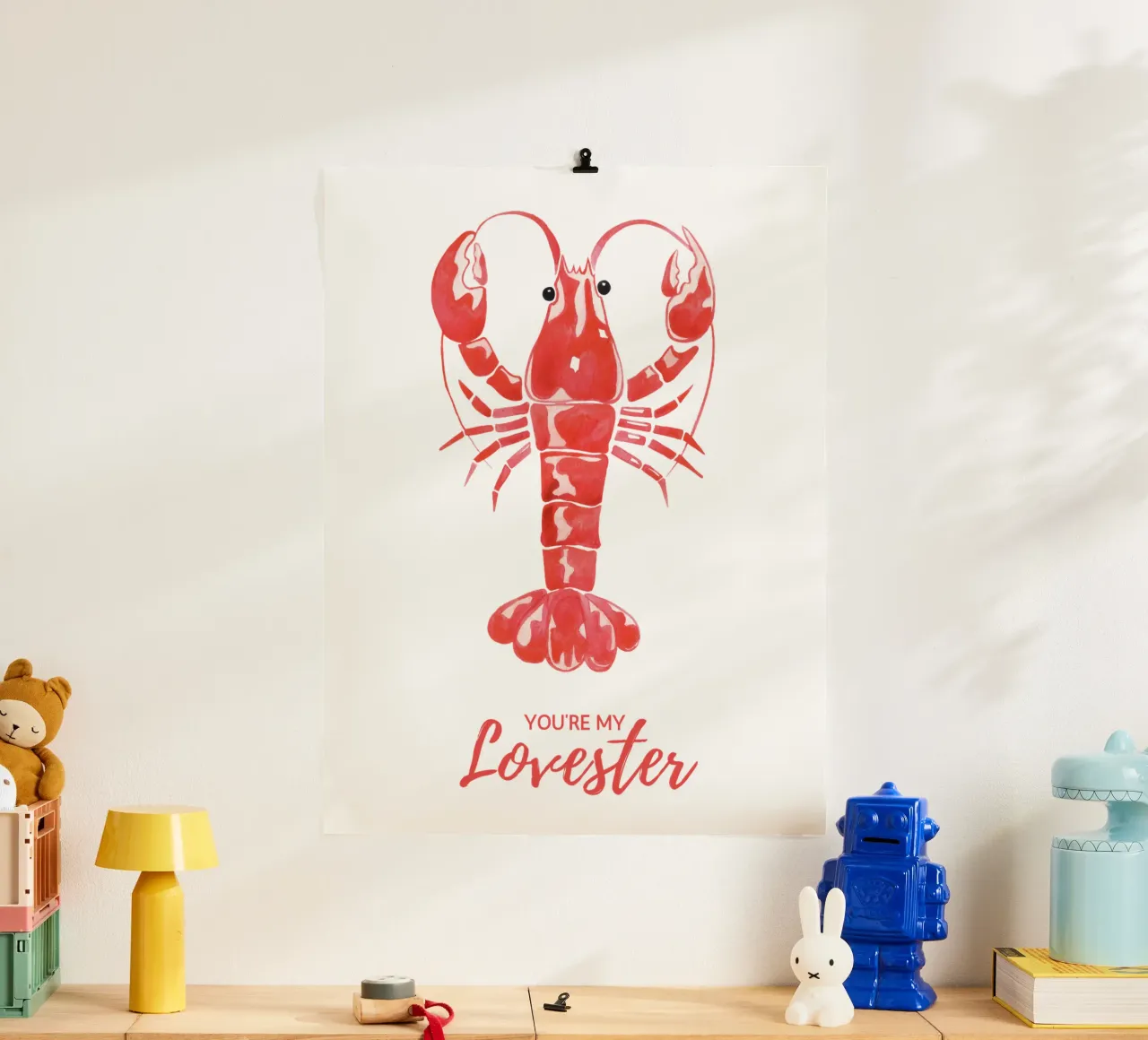 Du bist mein Liebster, Hummer, Valentines Zitat Geschenk Poster von Peaches Art Prints
