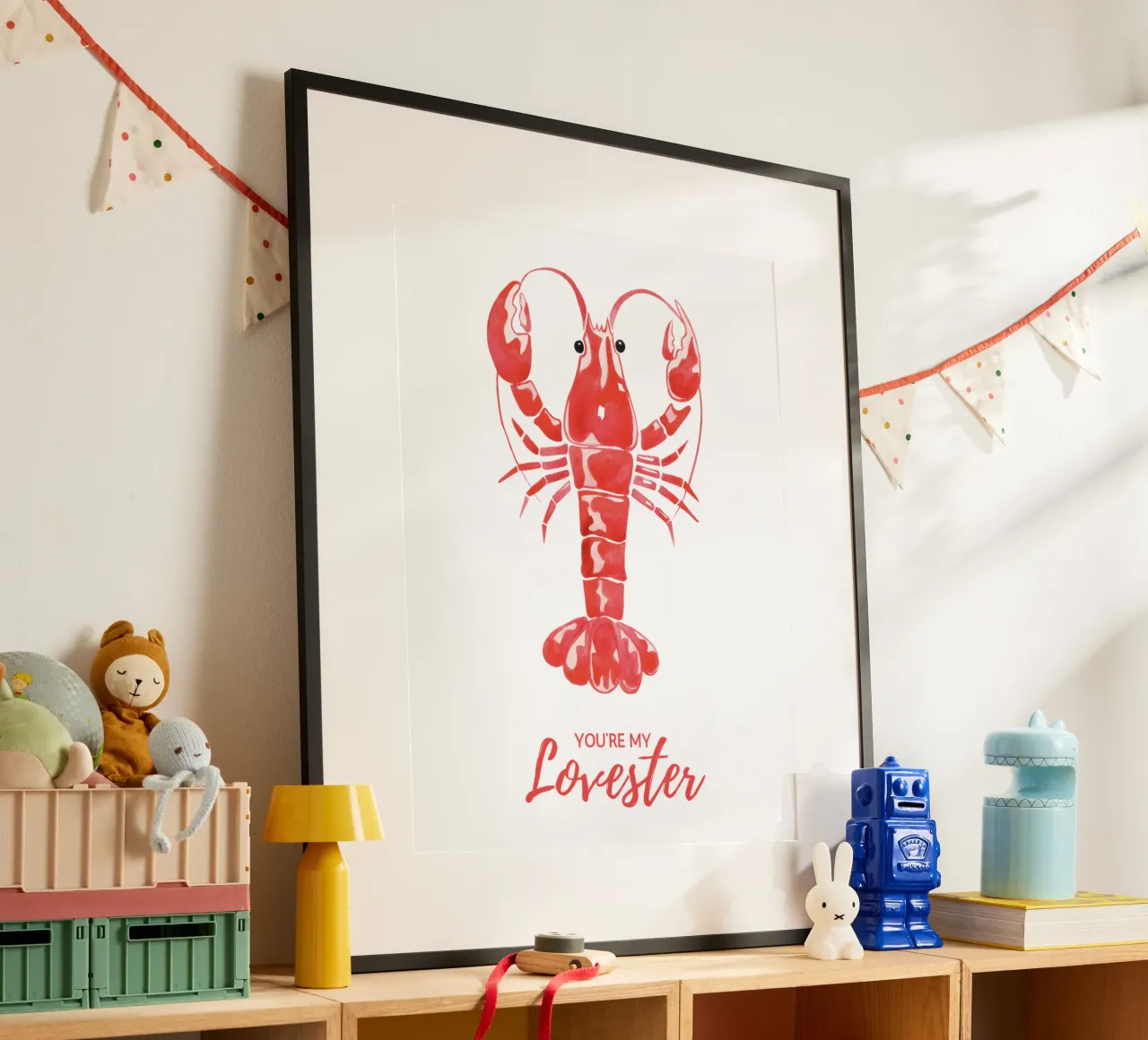Du bist mein Liebster, Hummer, Valentines Zitat Geschenk Poster von Peaches Art Prints