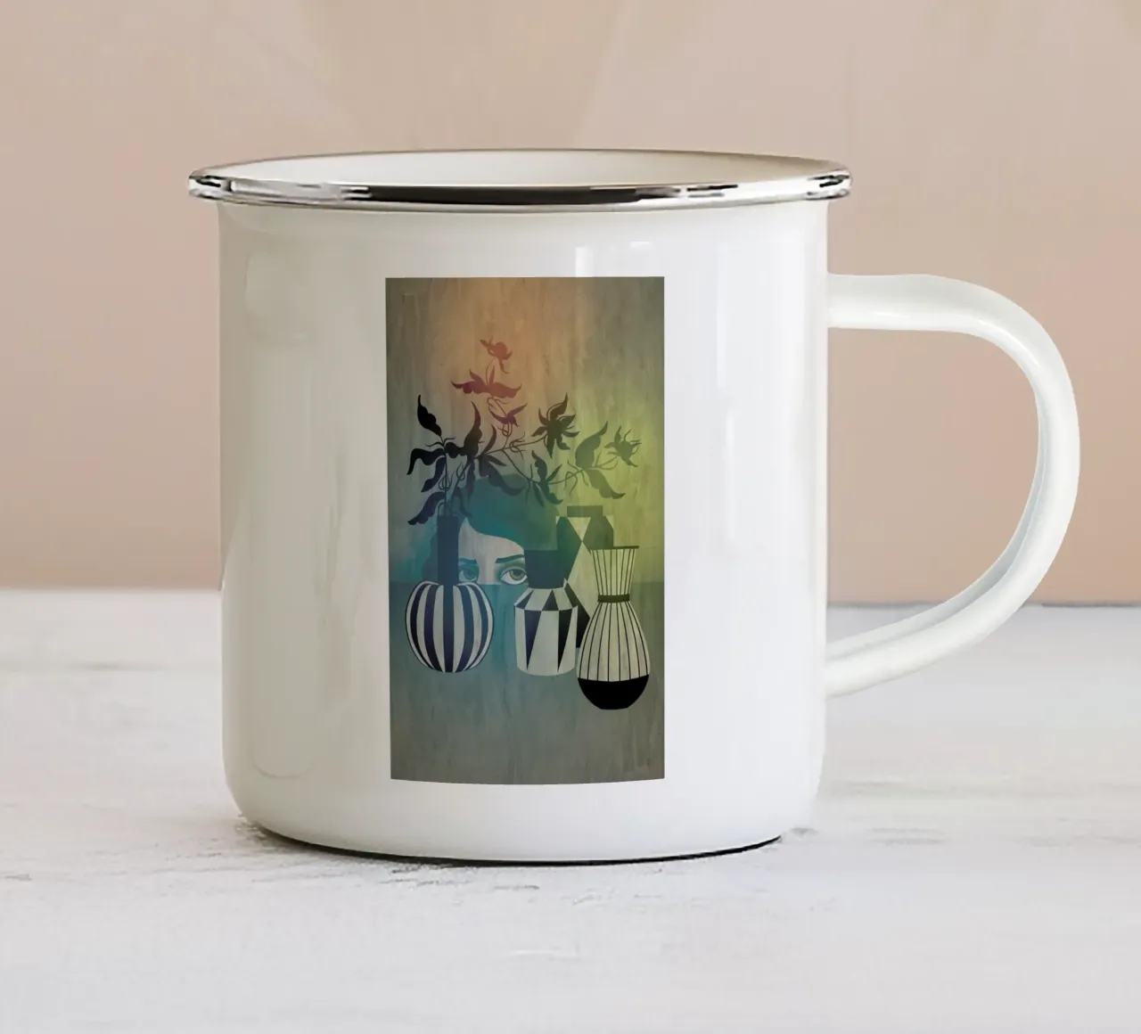 Stilleben taza de esmalte de Lesja Chernish