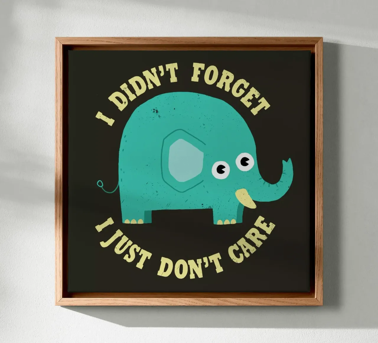 An Elephant Never Cares tela con Cornice a cassetta da DinoMike