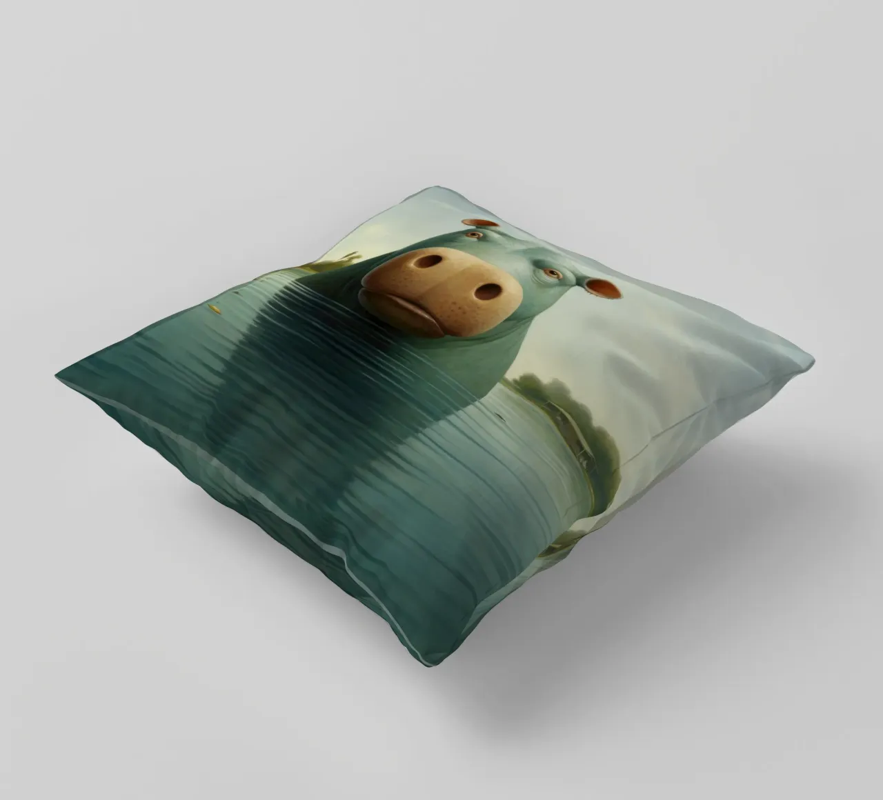 Ippopotamo minimo 2 cuscino da Minimal Animal Art