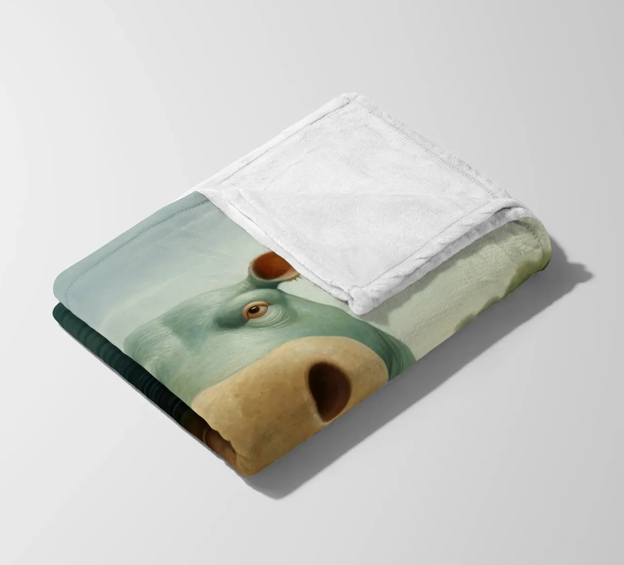 Ippopotamo minimo 2 coperta in pile da Minimal Animal Art