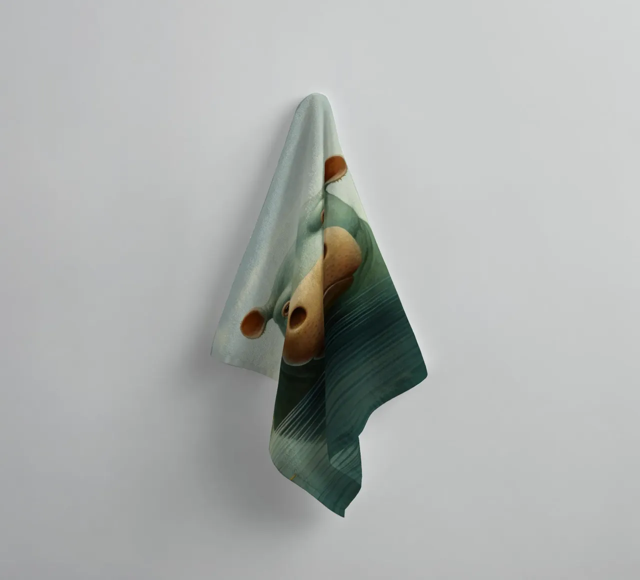 Ippopotamo minimo 2 asciugamano da bagno da Minimal Animal Art