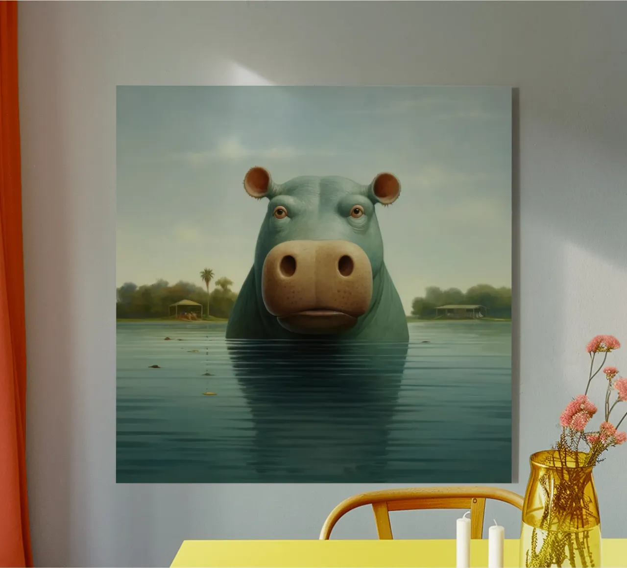 Ippopotamo minimo 2 plexiglass da Minimal Animal Art