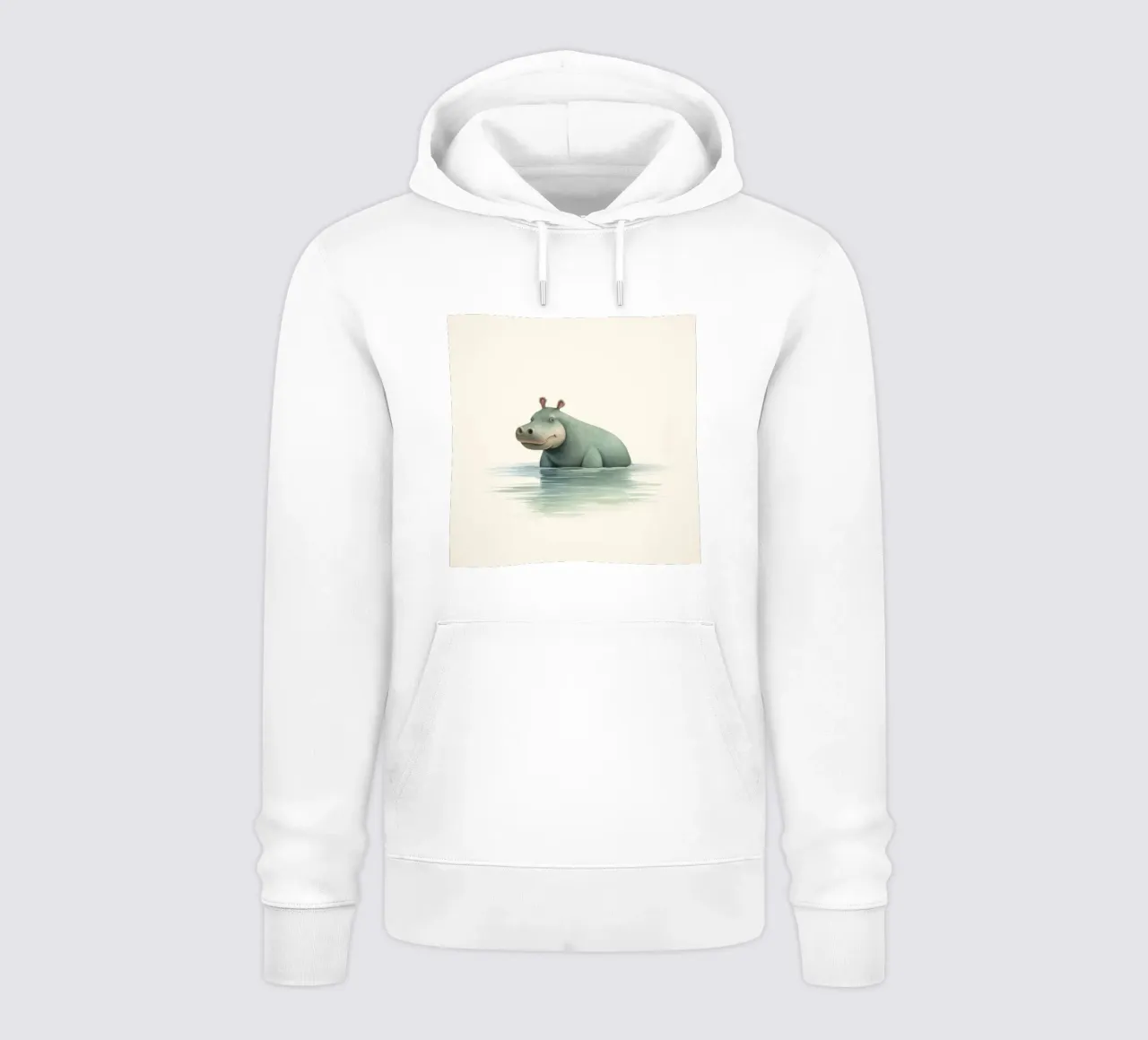 Ippopotamo minimo 3 felpa con cappuccio da Minimal Animal Art