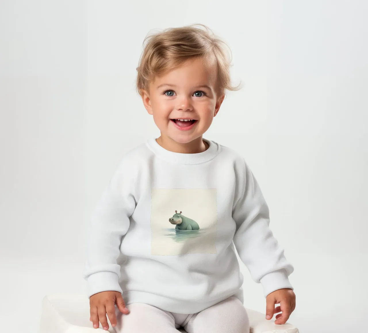 Ippopotamo minimo 3 felpa neonato da Minimal Animal Art