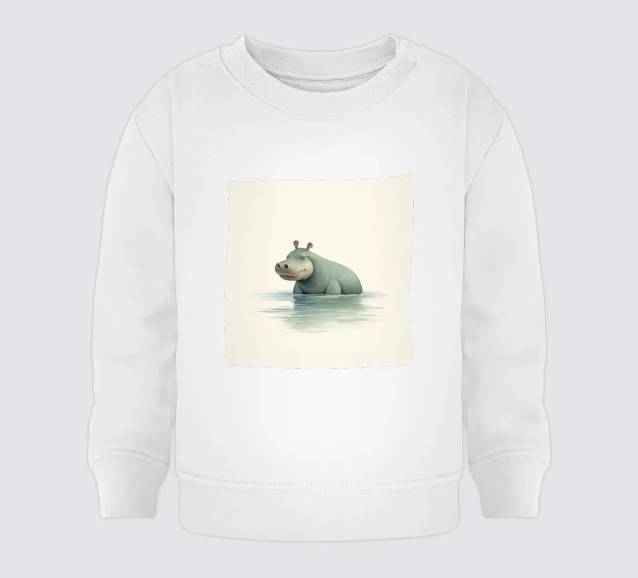Ippopotamo minimo 3 felpa neonato da Minimal Animal Art