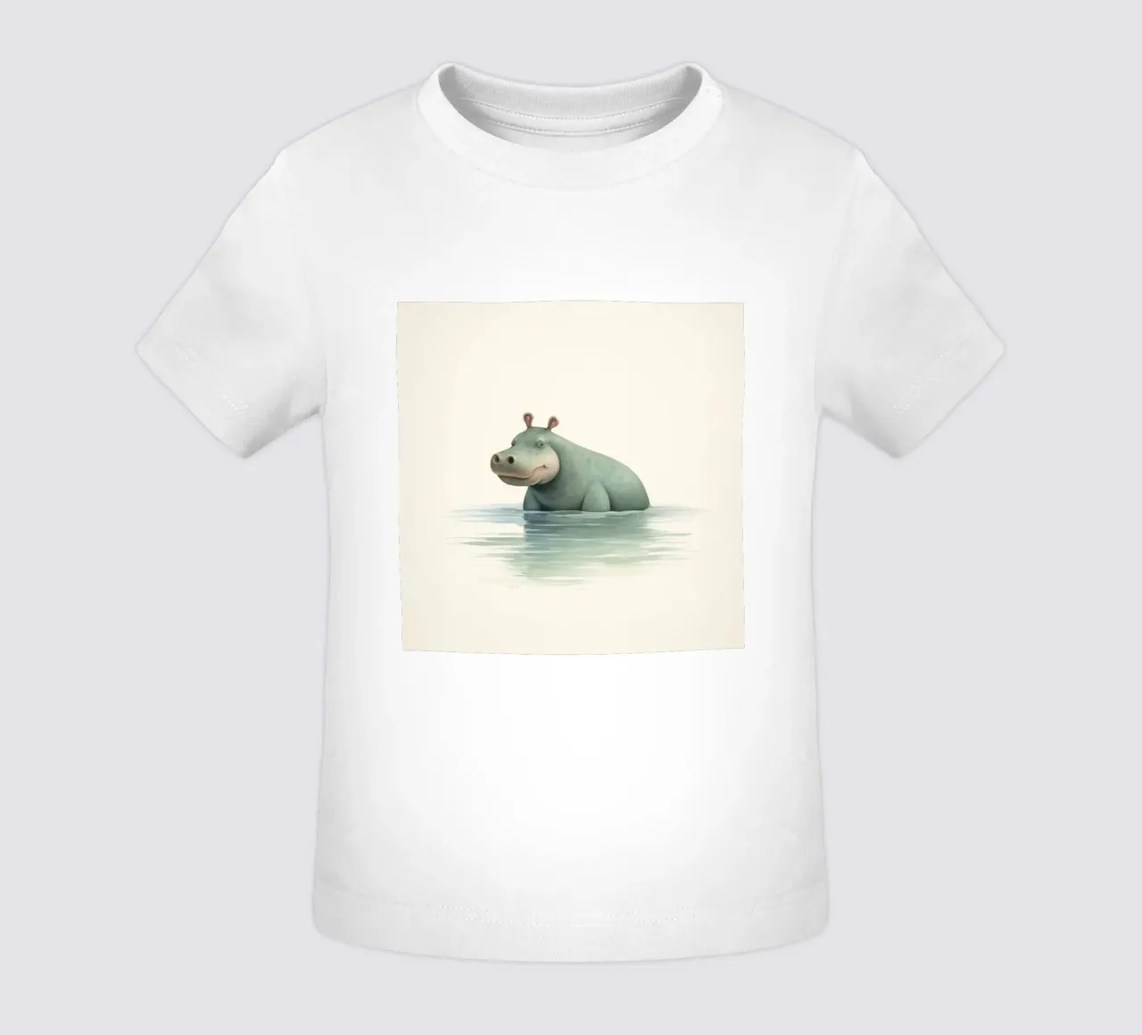 Ippopotamo minimo 3 maglietta neonato da Minimal Animal Art