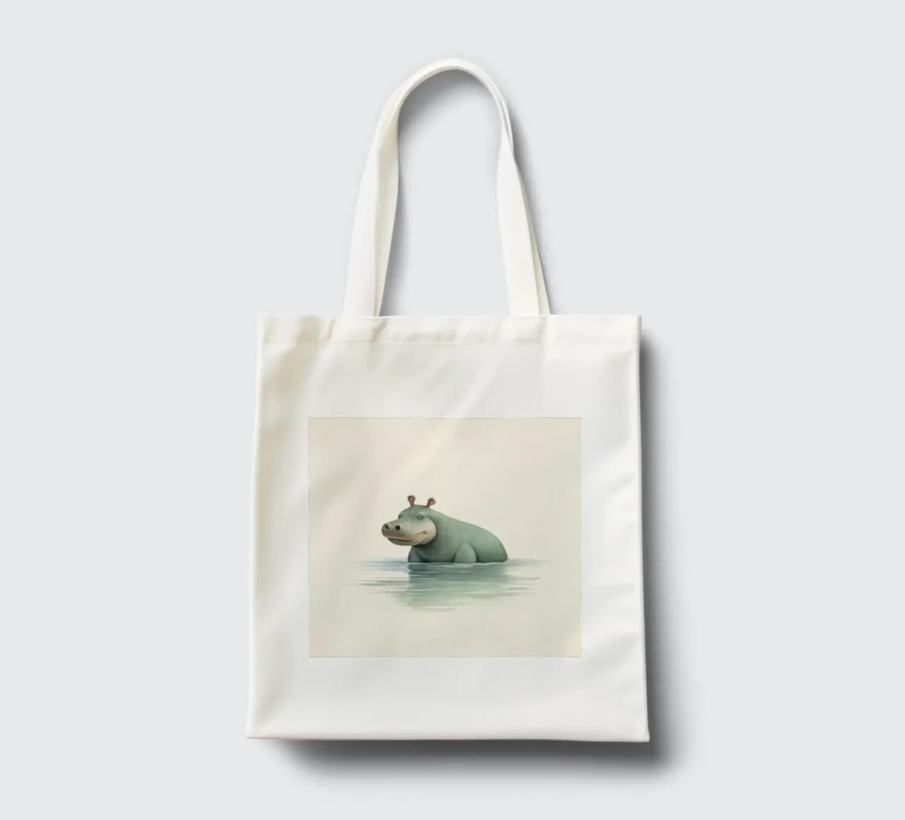 Ippopotamo minimo 3 borsa in juta da Minimal Animal Art