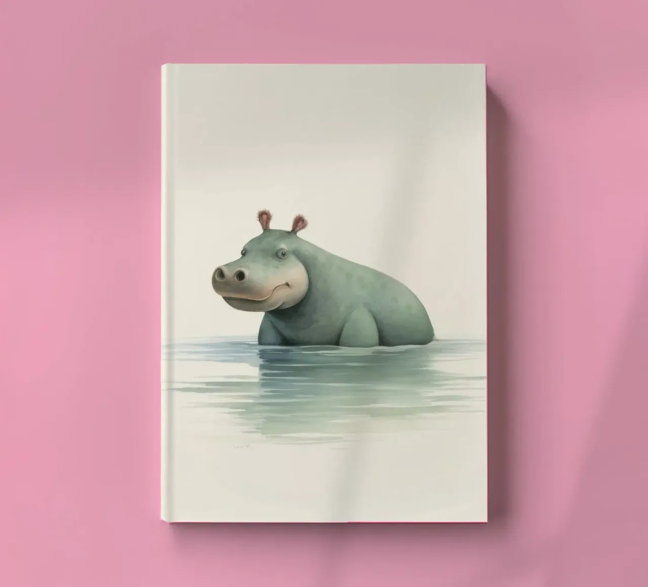 Minimal Hippopotamus 3 notebook by Minimal Animal Art