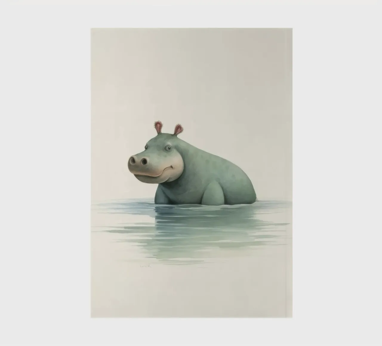 Minimal Hippopotamus 3 notebook by Minimal Animal Art