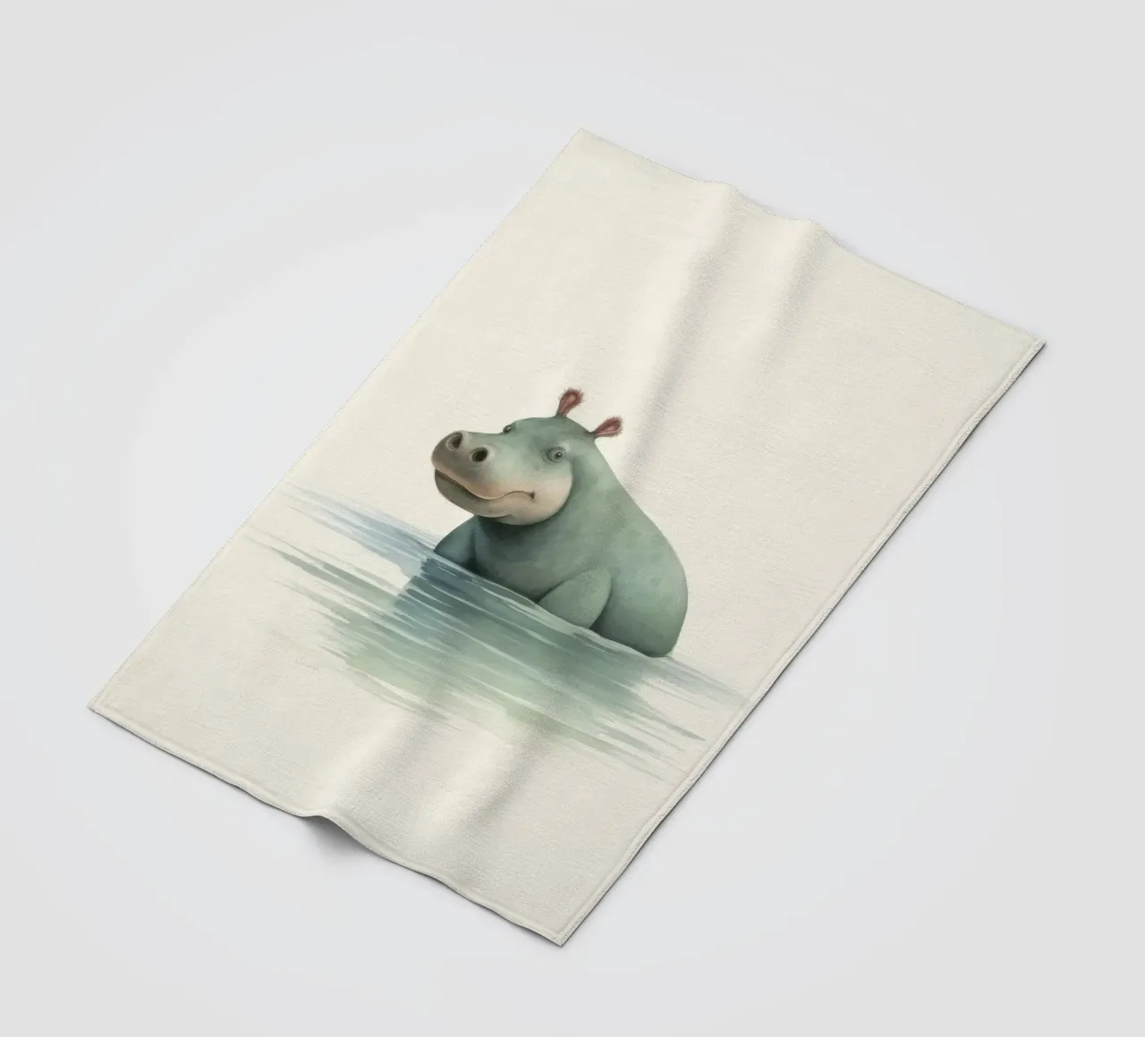 Ippopotamo minimo 3 coperta in pile da Minimal Animal Art