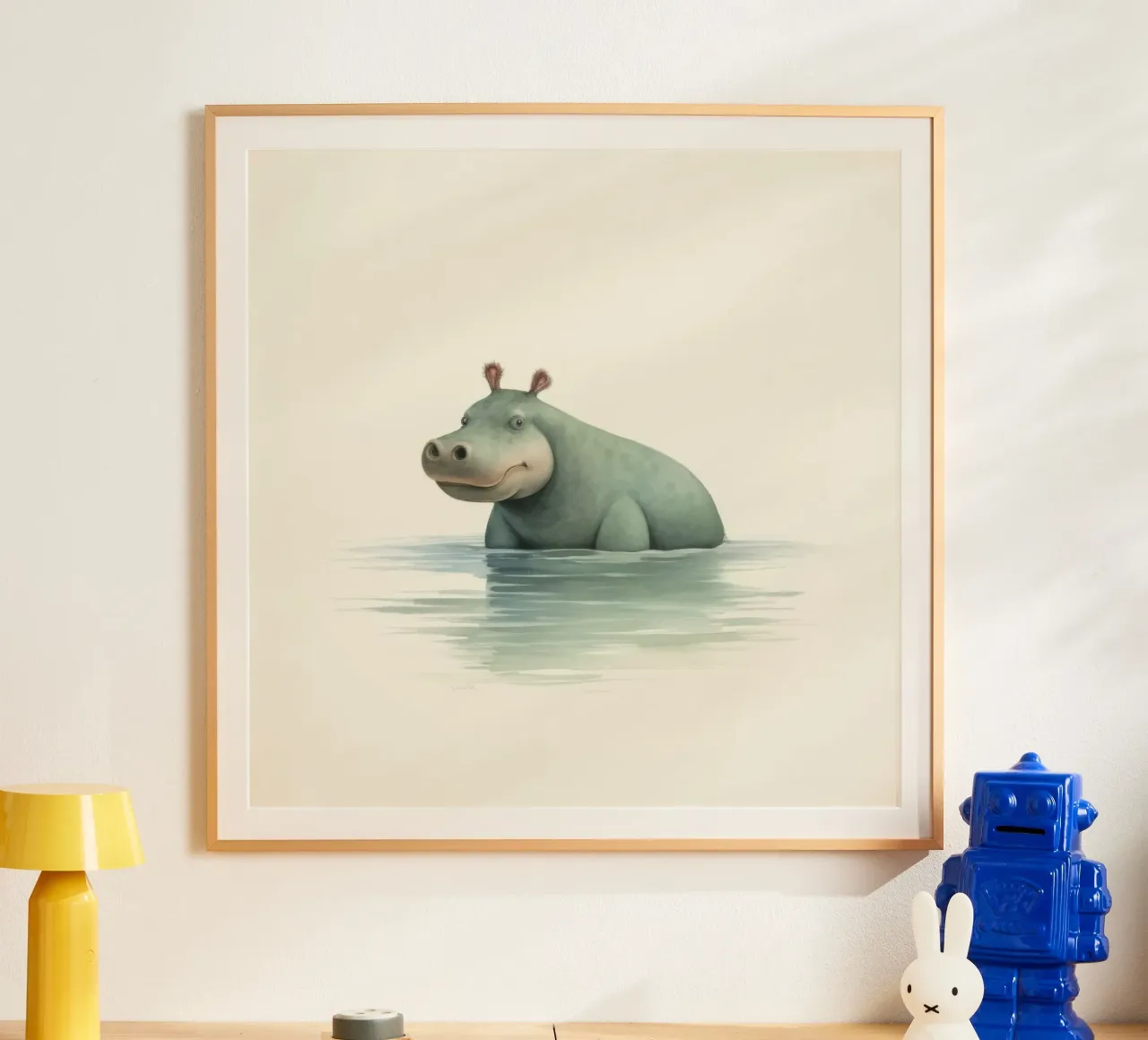 Ippopotamo minimo 3 carta hahnemühle da Minimal Animal Art