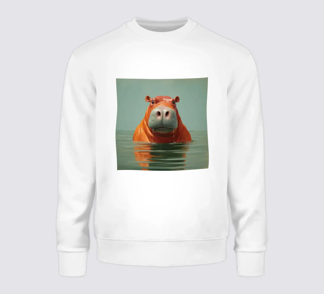 Ippopotamo minimo 4 felpa da Minimal Animal Art