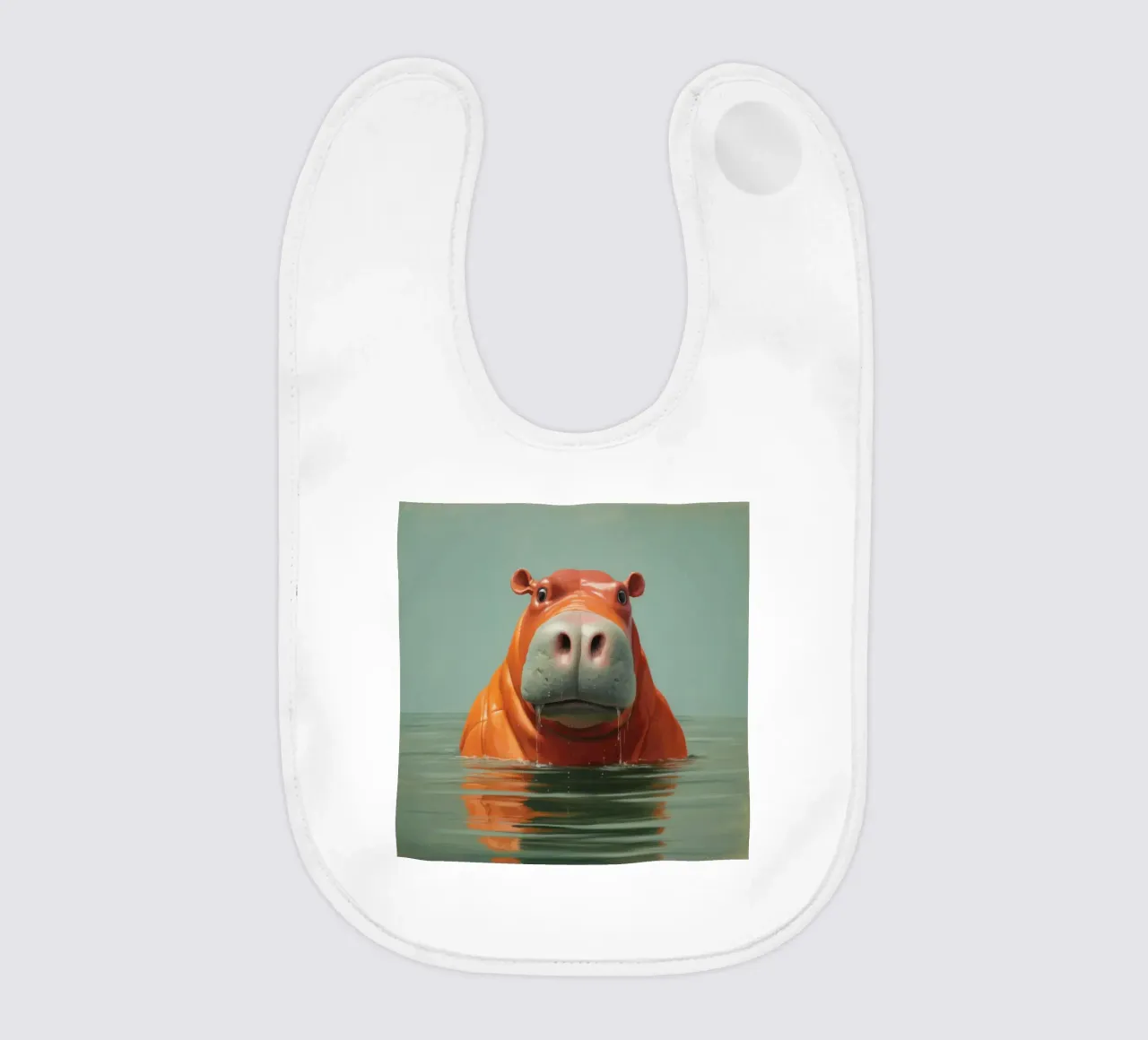 Ippopotamo minimo 4 bavaglino da Minimal Animal Art