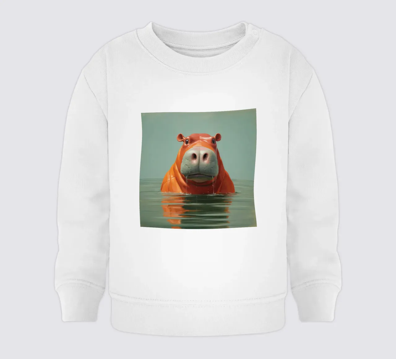 Ippopotamo minimo 4 felpa neonato da Minimal Animal Art