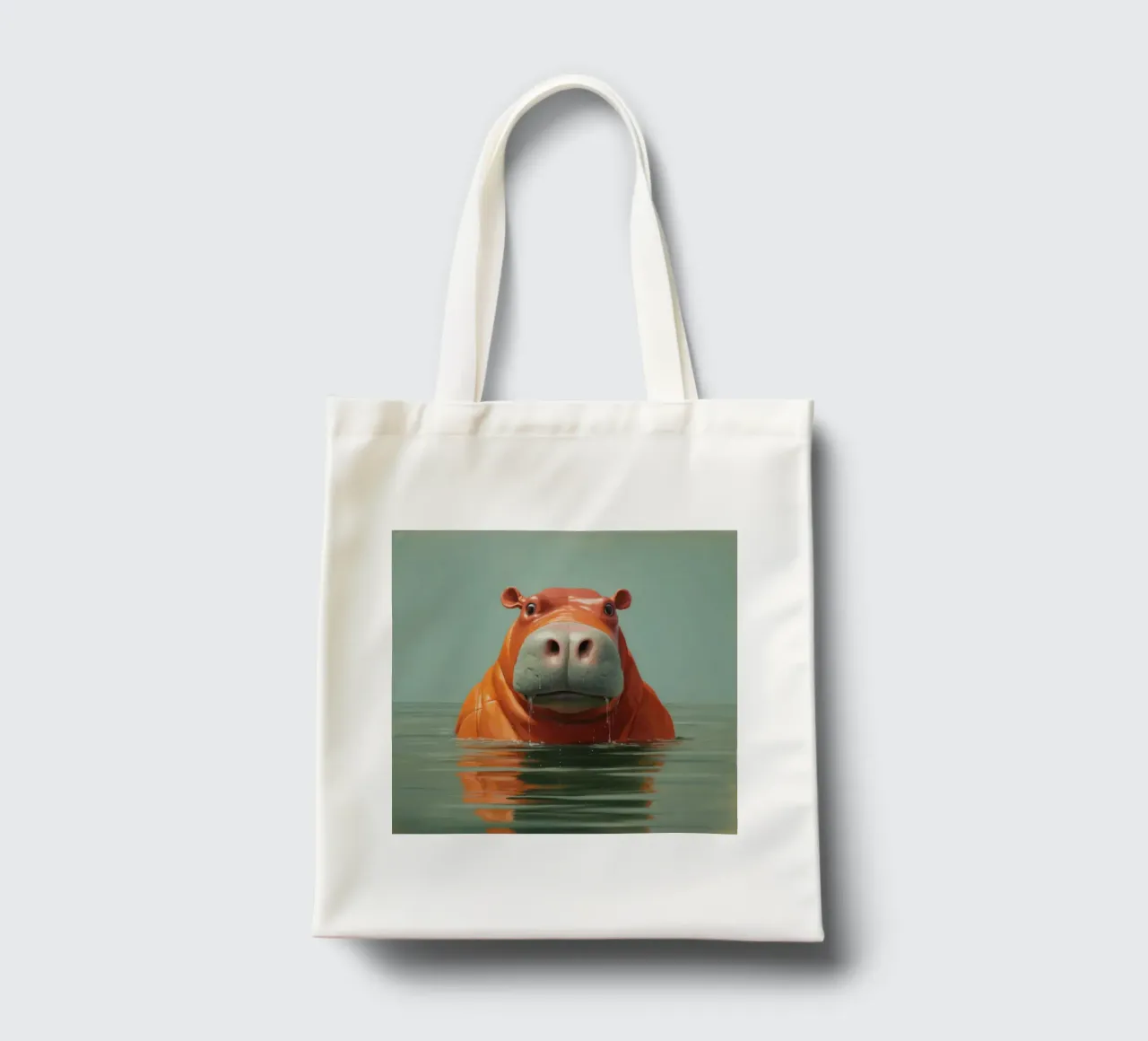 Ippopotamo minimo 4 borsa in juta da Minimal Animal Art