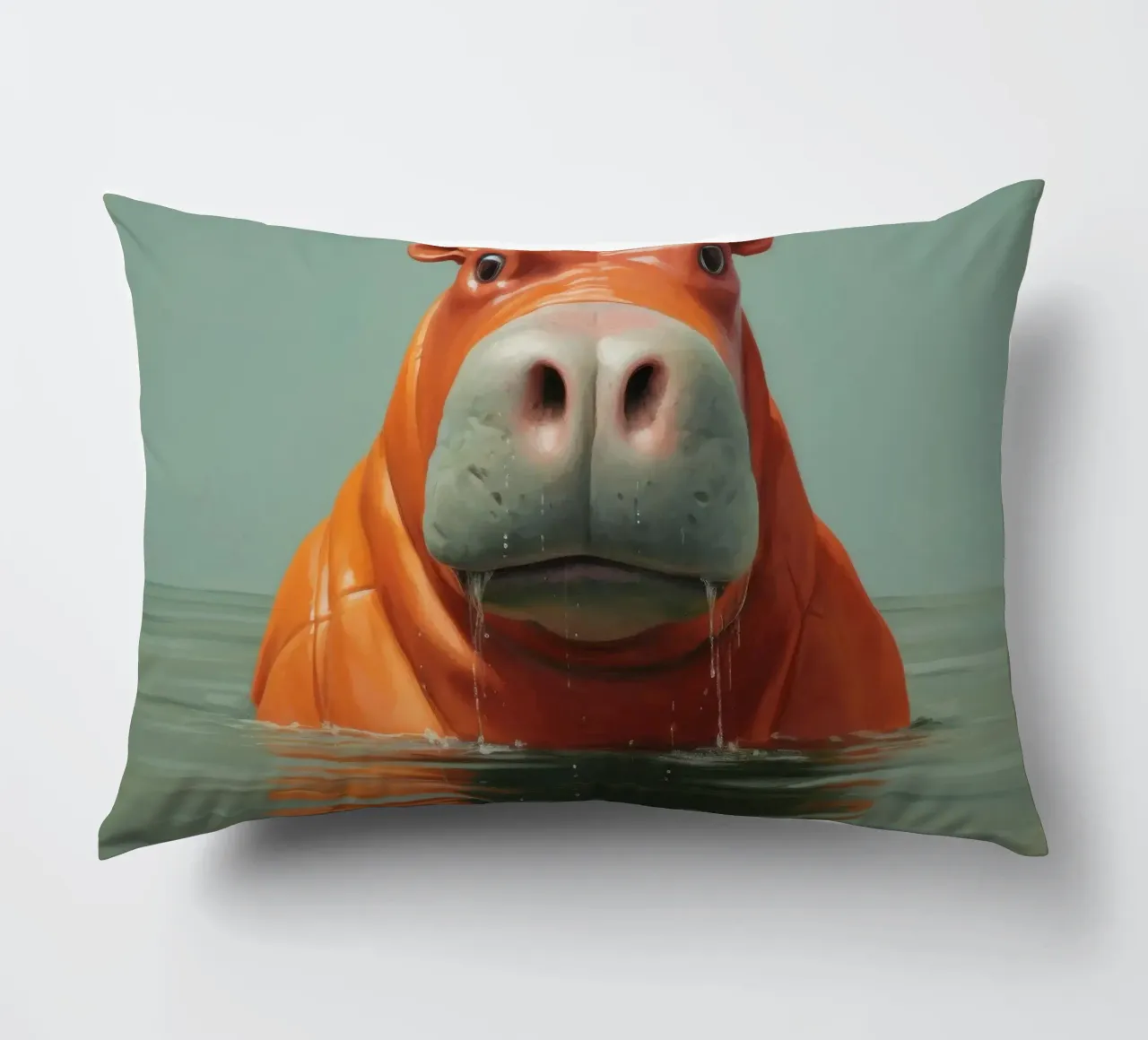 Ippopotamo minimo 4 cuscino da Minimal Animal Art