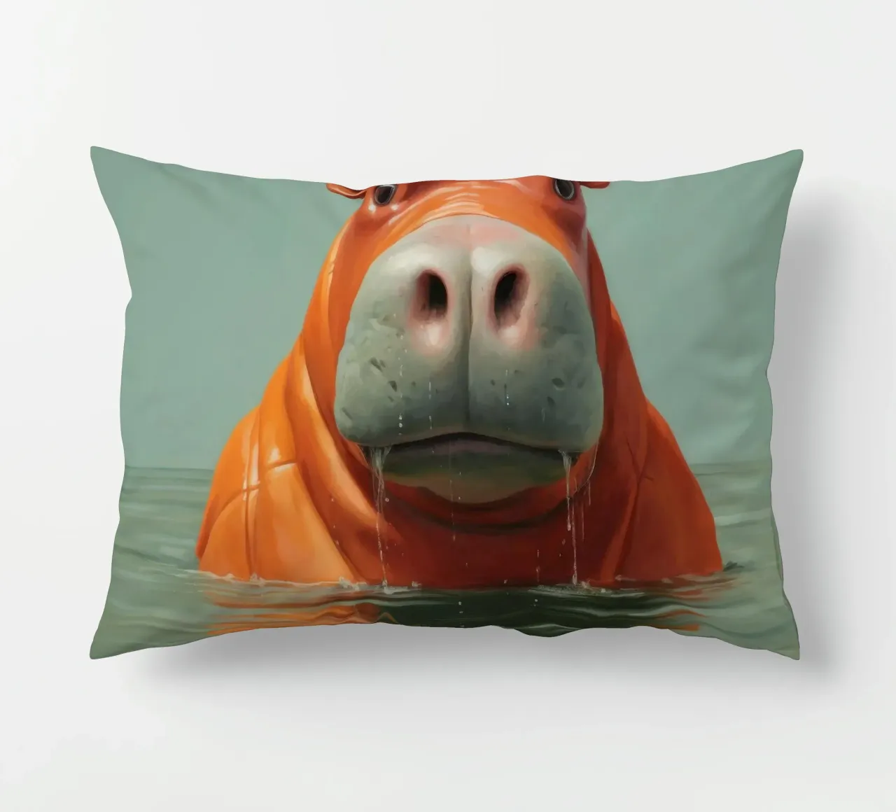 Ippopotamo minimo 4 cuscino da Minimal Animal Art