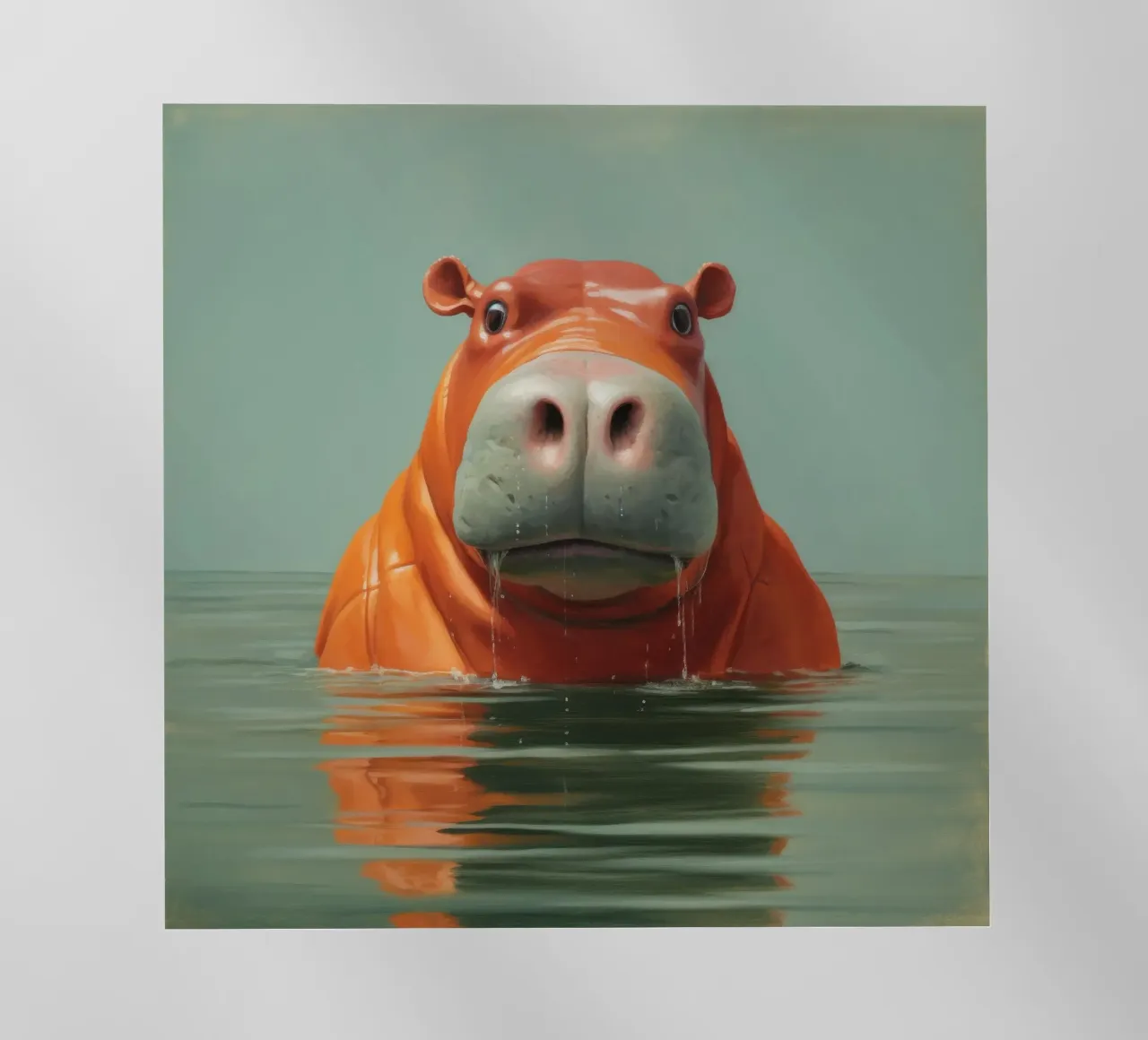 Ippopotamo minimo 4 pellicola backlit da Minimal Animal Art