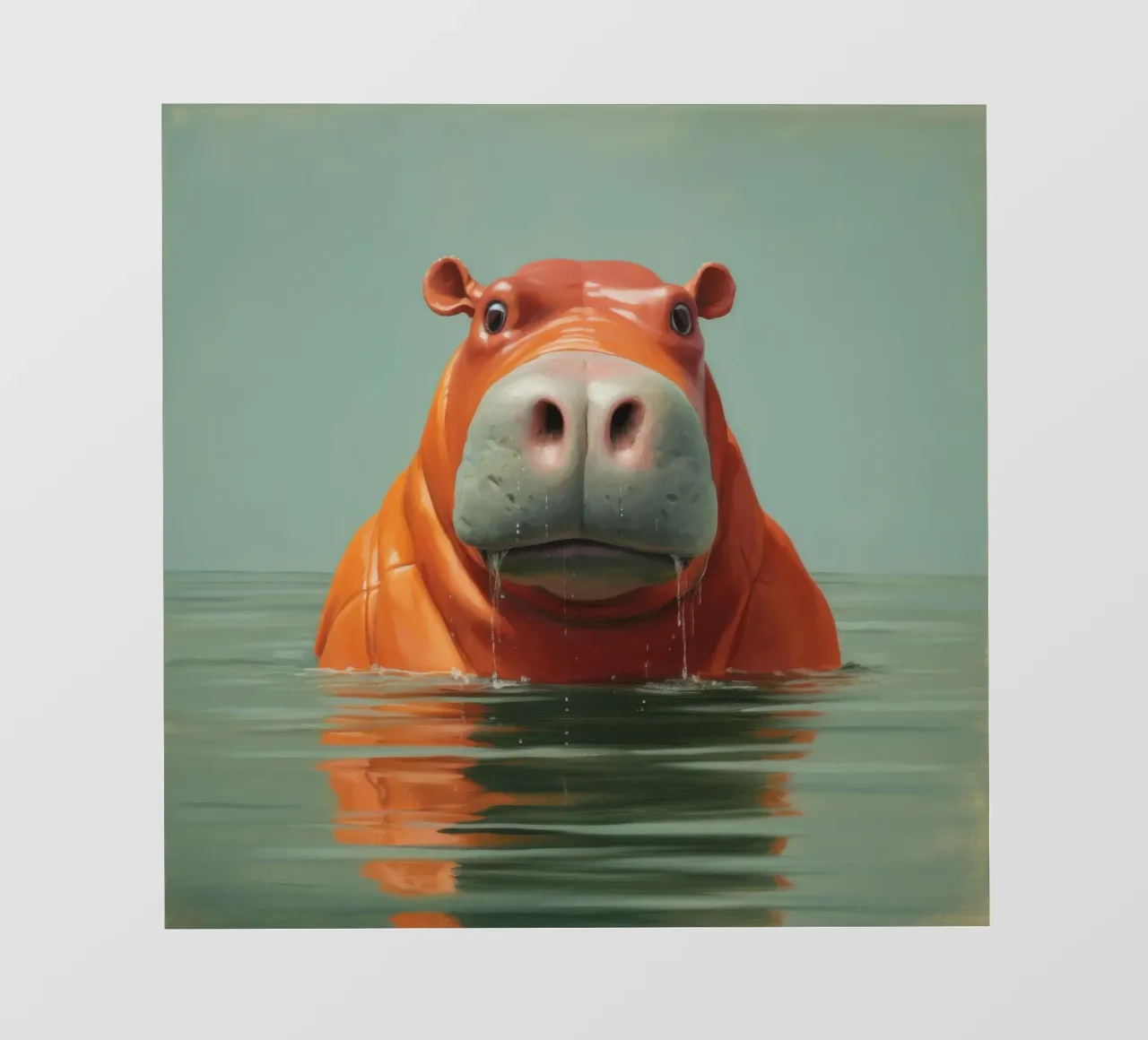 Ippopotamo minimo 4 pellicola backlit da Minimal Animal Art