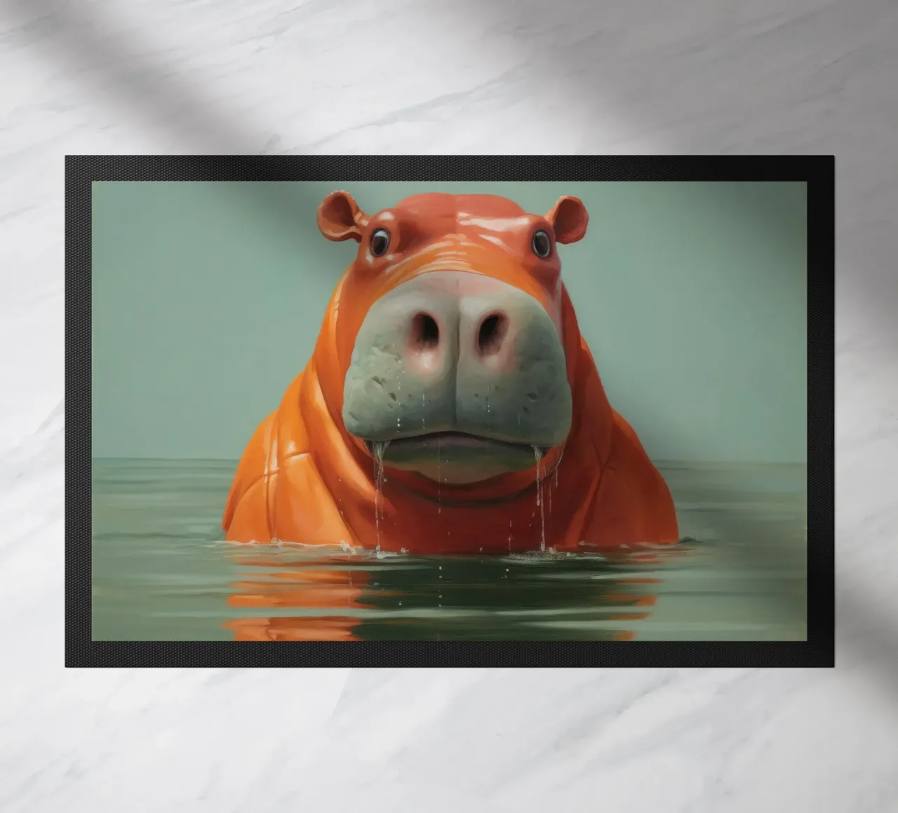 Ippopotamo minimo 4 zerbino da Minimal Animal Art