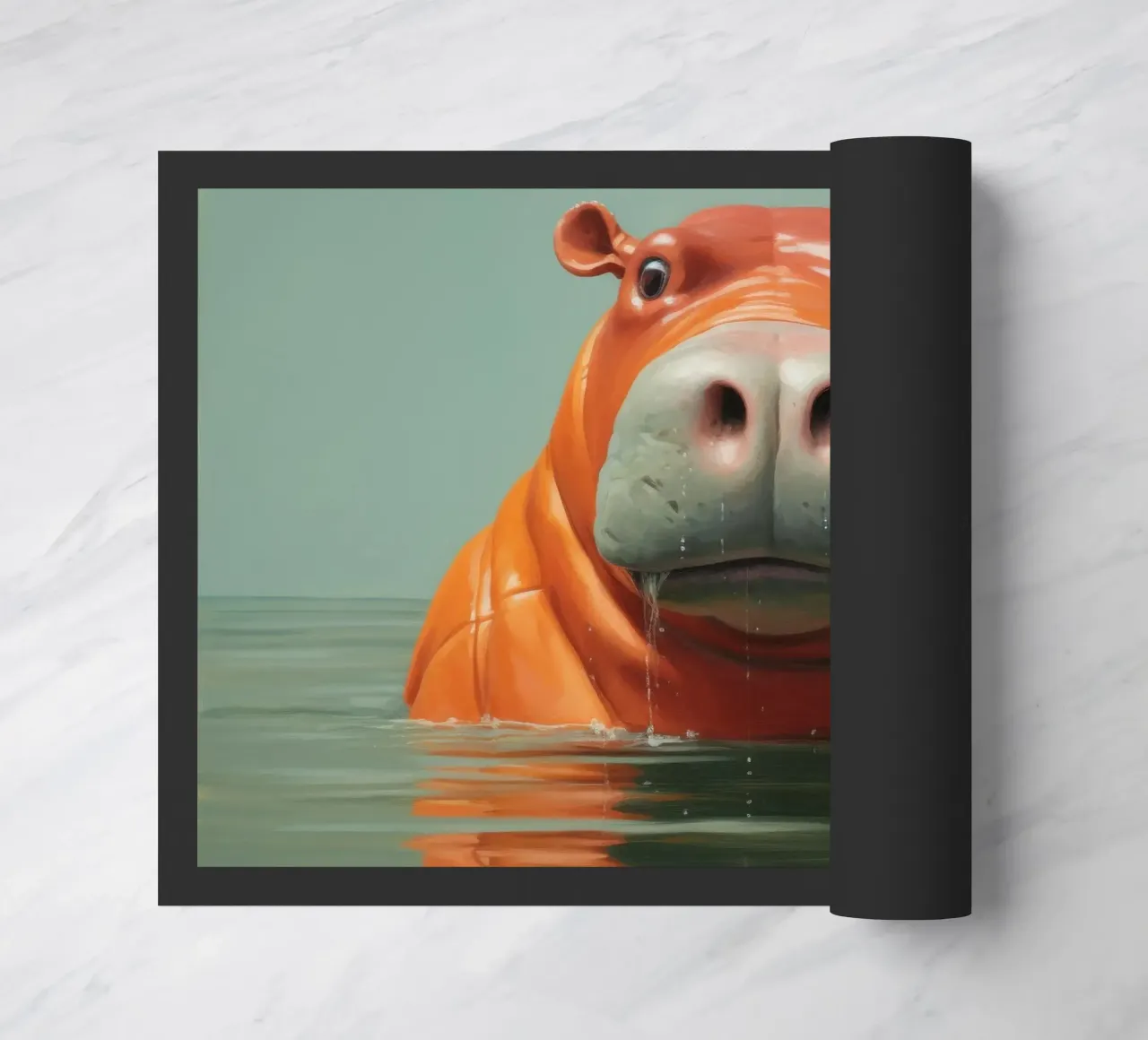 Ippopotamo minimo 4 zerbino da Minimal Animal Art