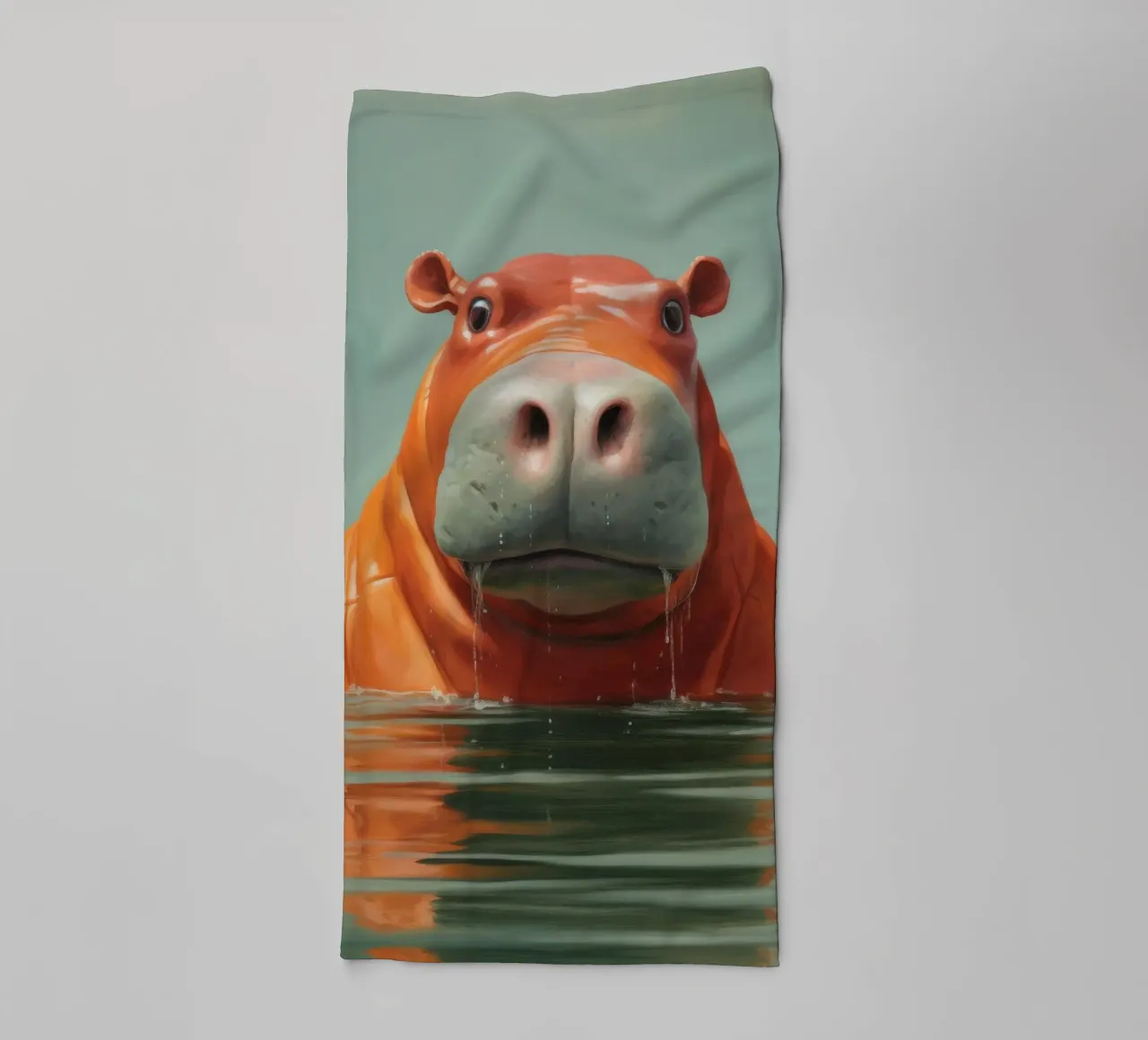 Ippopotamo minimo 4 asciugamano da bagno da Minimal Animal Art
