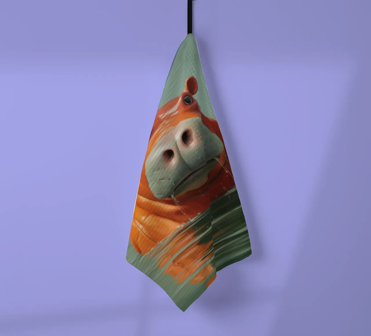 Ippopotamo minimo 4 canovaccio da cucina da Minimal Animal Art