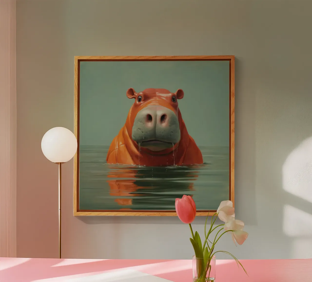 Ippopotamo minimo 4 plexiglass da Minimal Animal Art