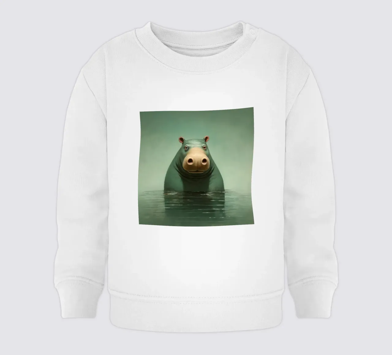Ippopotamo minimo 1 felpa neonato da Minimal Animal Art