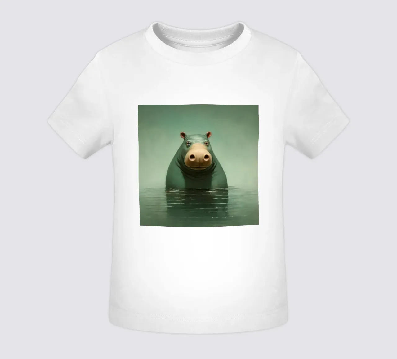 Ippopotamo minimo 1 maglietta neonato da Minimal Animal Art