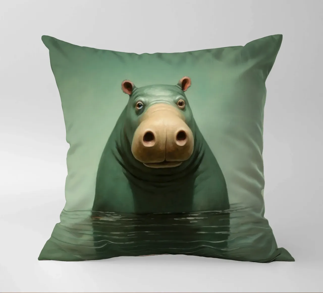Ippopotamo minimo 1 cuscino da Minimal Animal Art