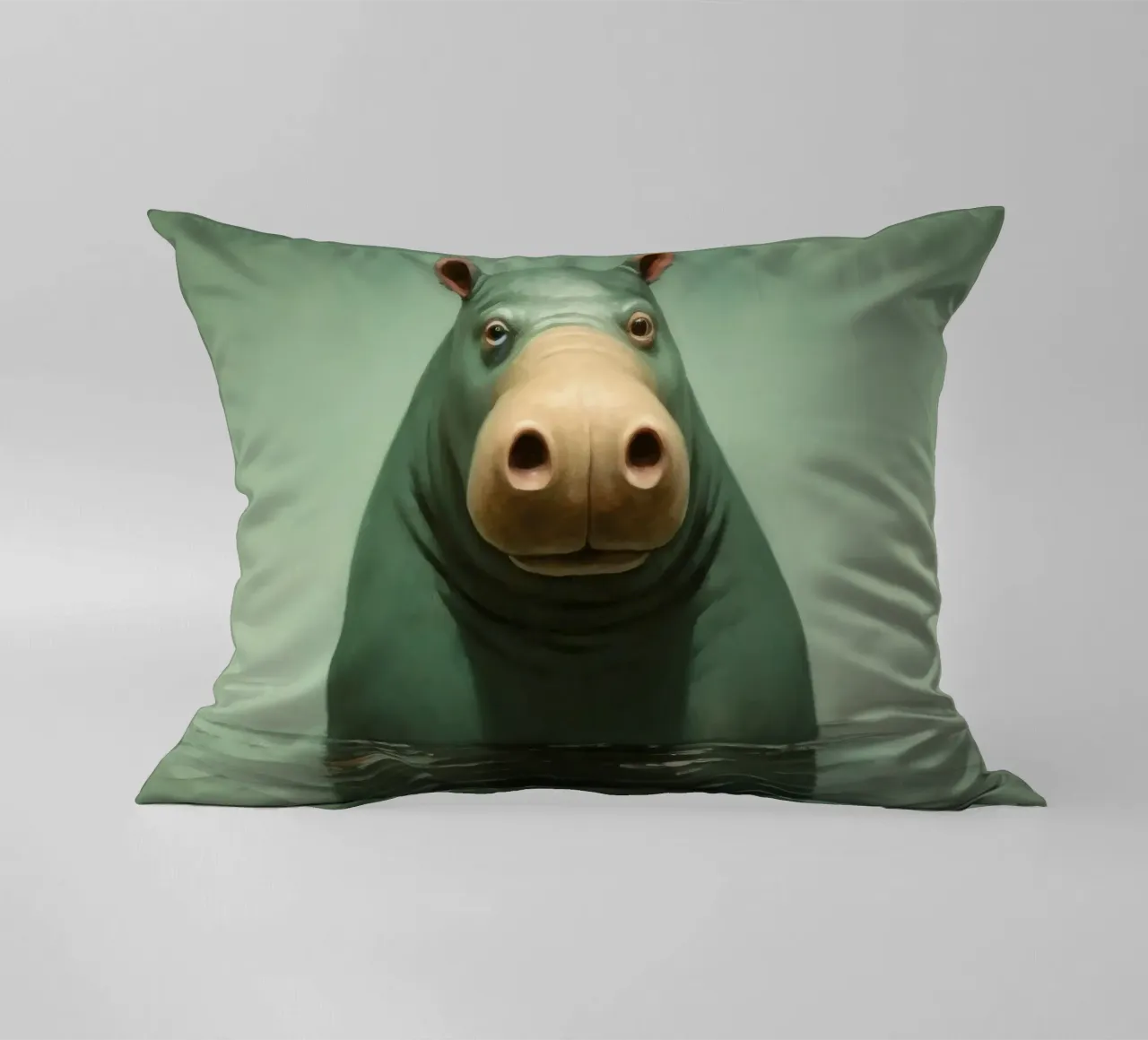 Ippopotamo minimo 1 cuscino da Minimal Animal Art