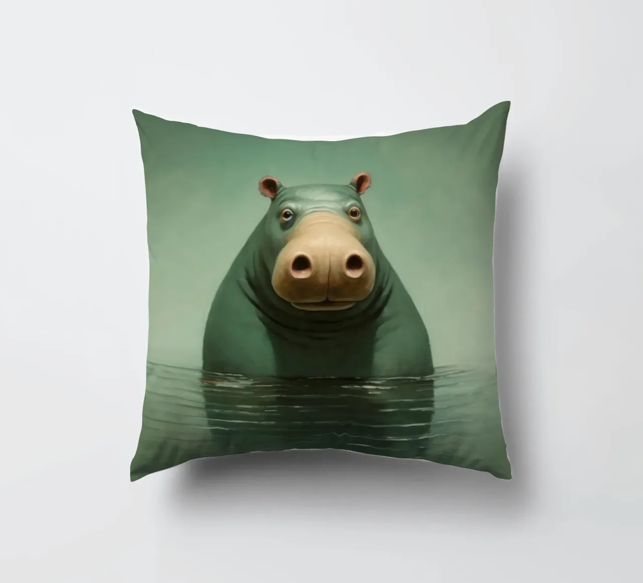 Ippopotamo minimo 1 cuscino da Minimal Animal Art
