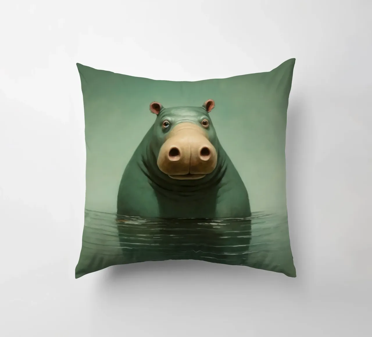 Ippopotamo minimo 1 cuscino da Minimal Animal Art