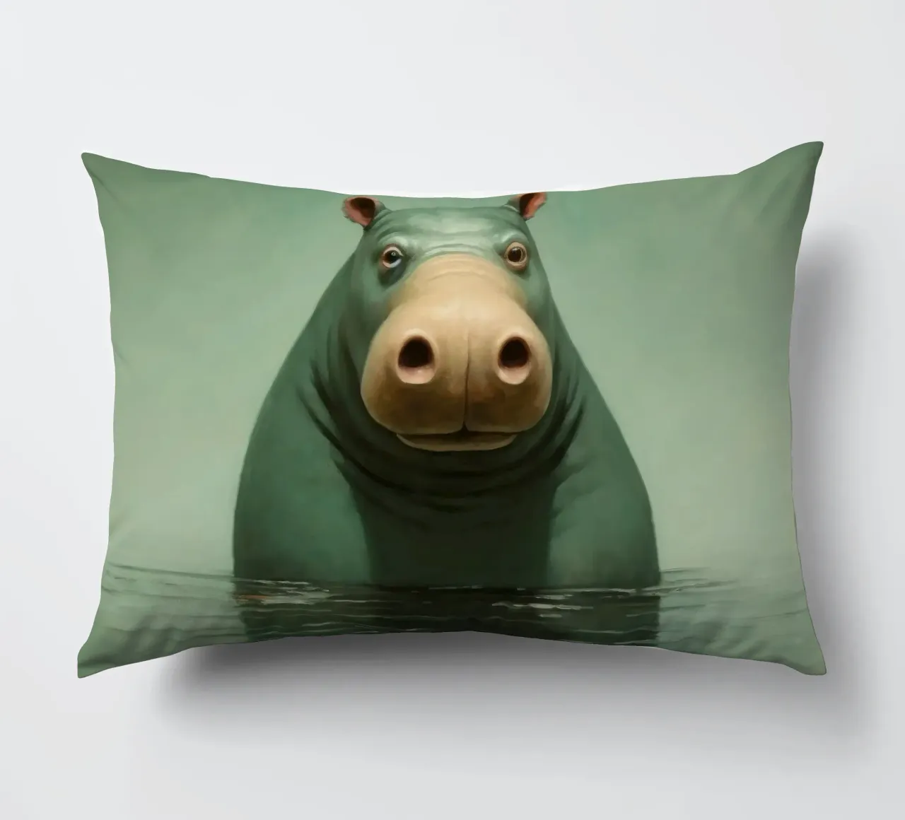 Ippopotamo minimo 1 cuscino da Minimal Animal Art