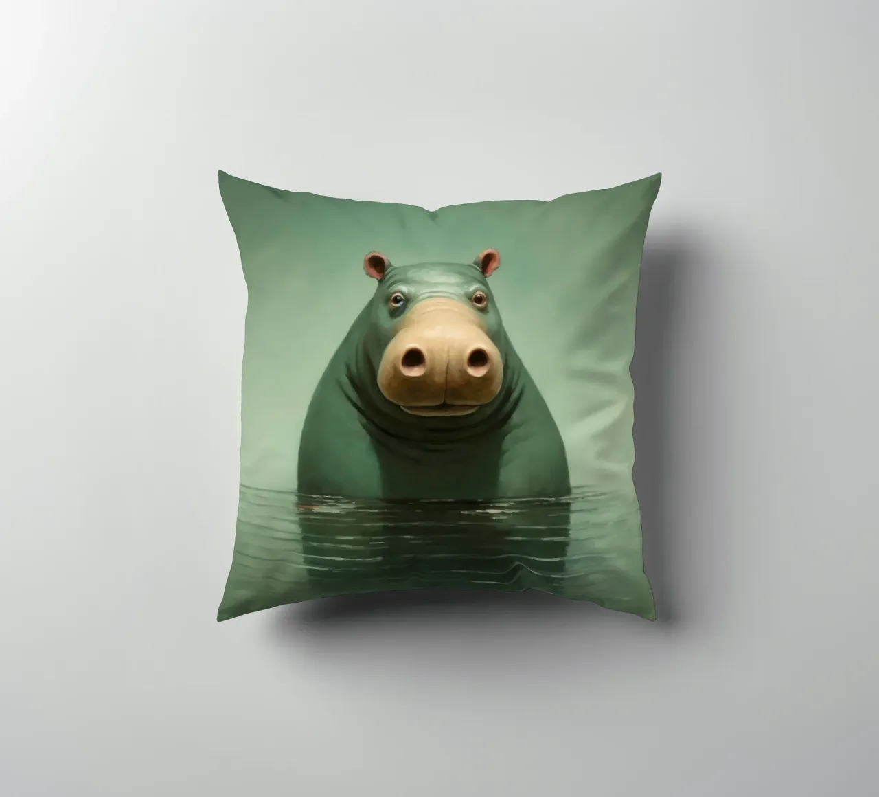 Ippopotamo minimo 1 cuscino da Minimal Animal Art