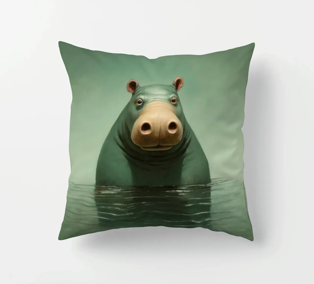 Ippopotamo minimo 1 cuscino da Minimal Animal Art