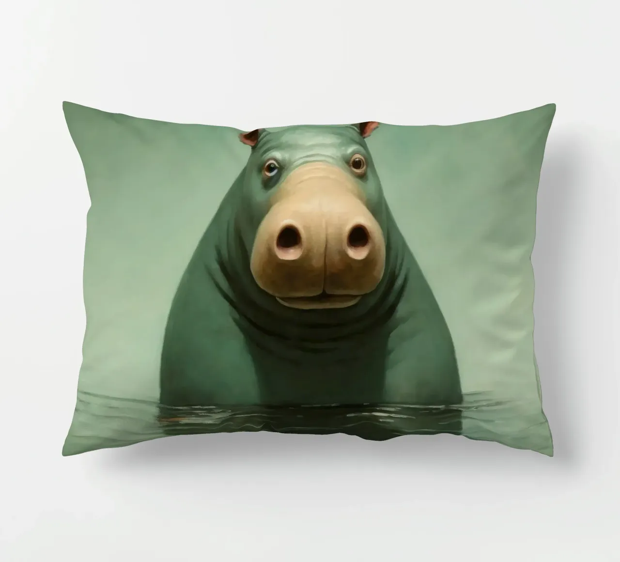Ippopotamo minimo 1 cuscino da Minimal Animal Art