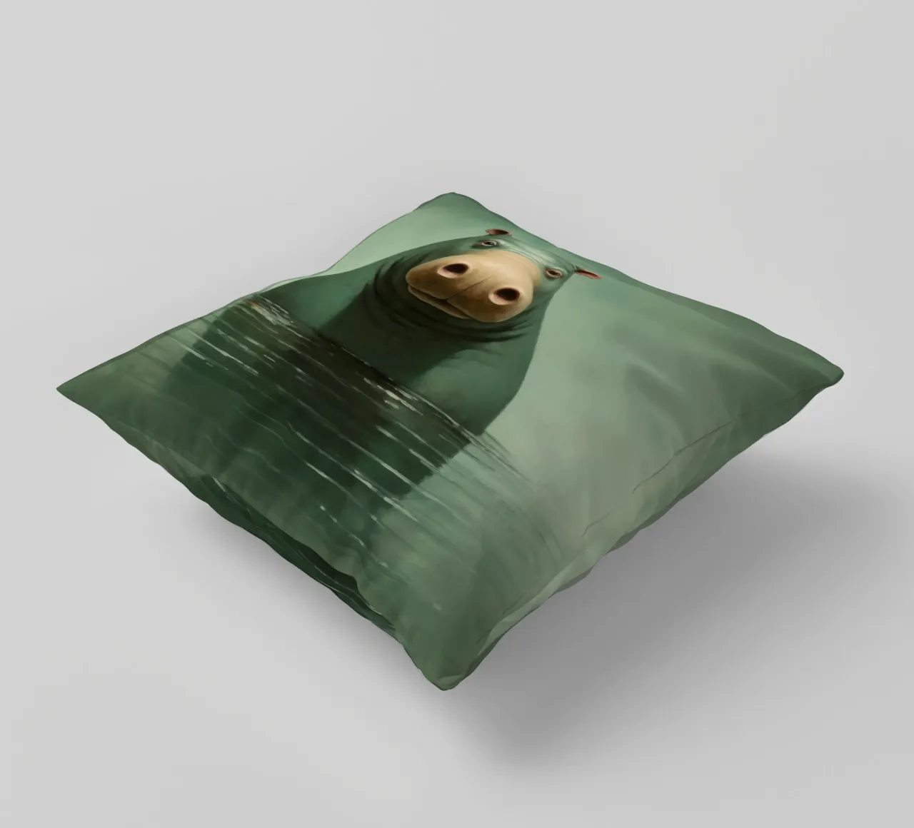 Ippopotamo minimo 1 cuscino da Minimal Animal Art
