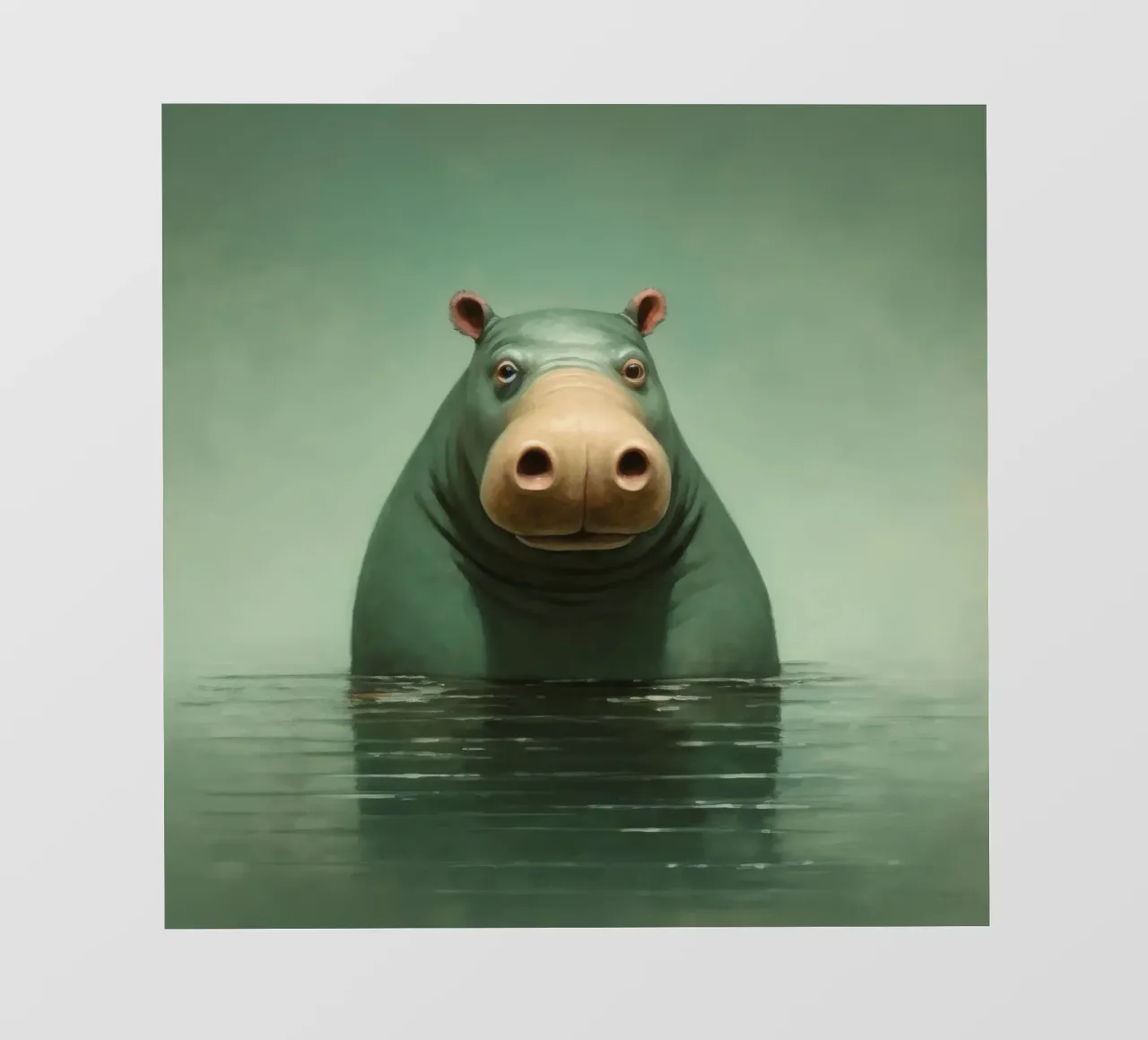 Ippopotamo minimo 1 pellicola backlit da Minimal Animal Art