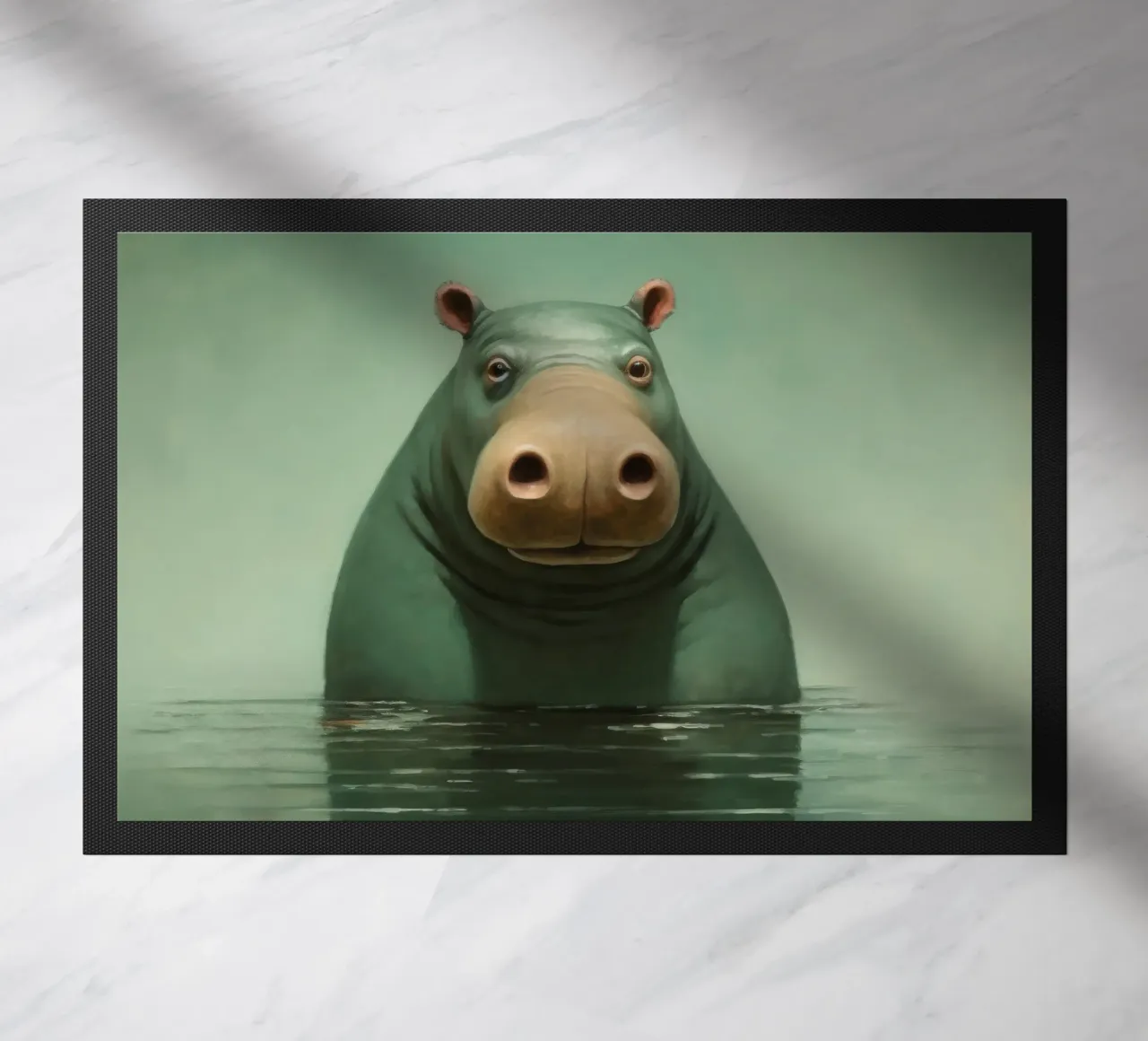 Ippopotamo minimo 1 zerbino da Minimal Animal Art