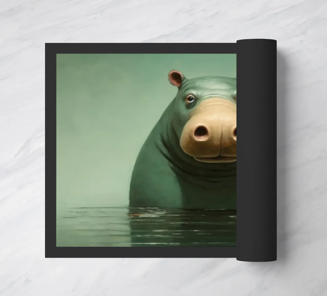 Ippopotamo minimo 1 zerbino da Minimal Animal Art