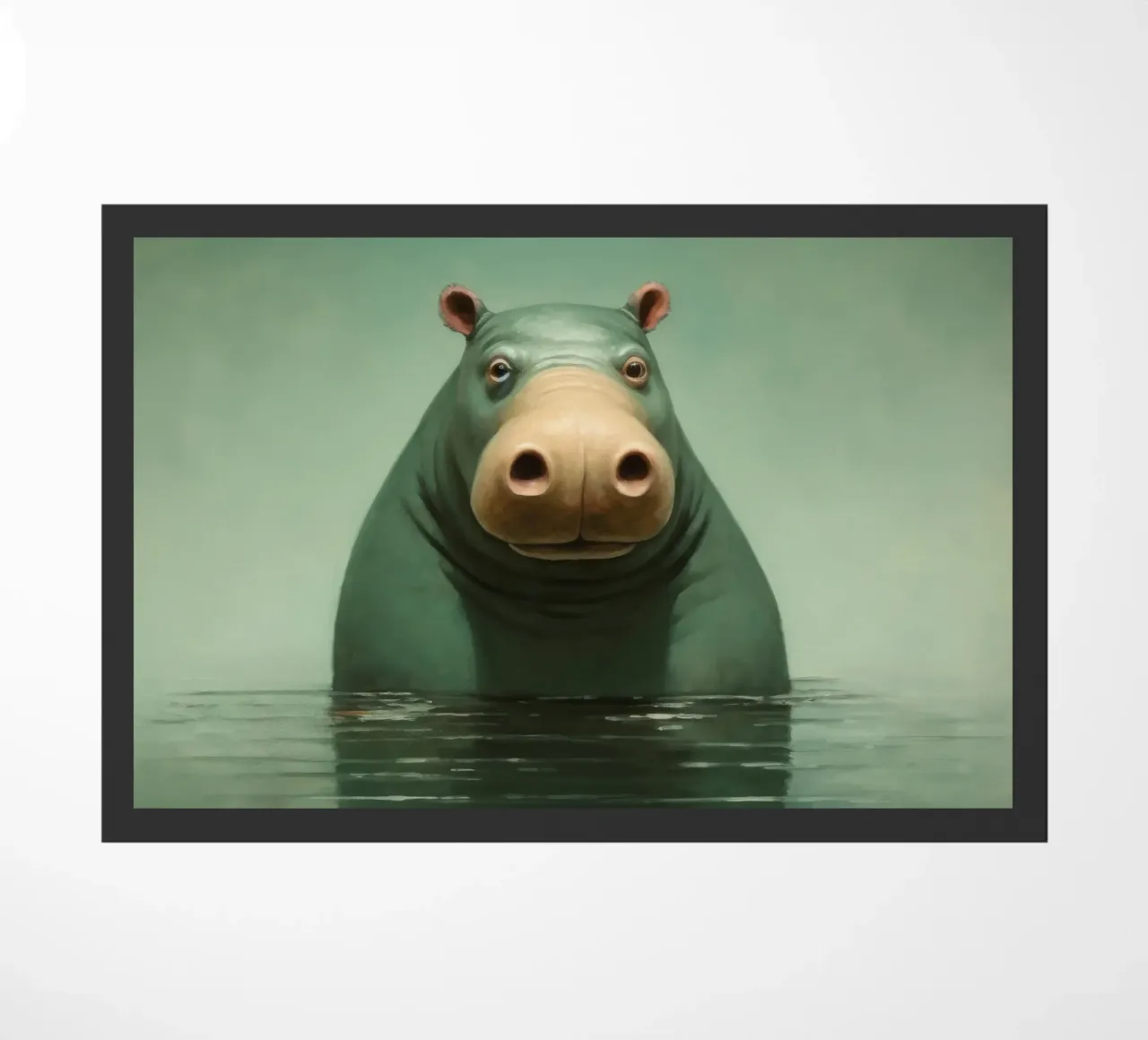 Ippopotamo minimo 1 zerbino da Minimal Animal Art