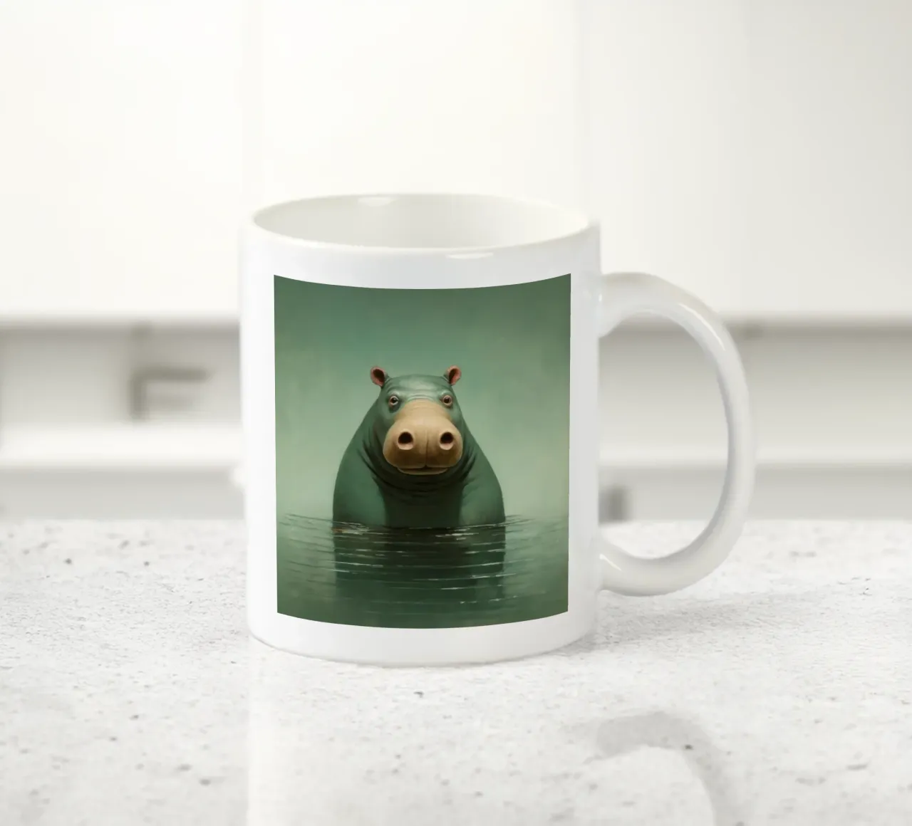 Ippopotamo minimo 1 tazza in ceramica da Minimal Animal Art