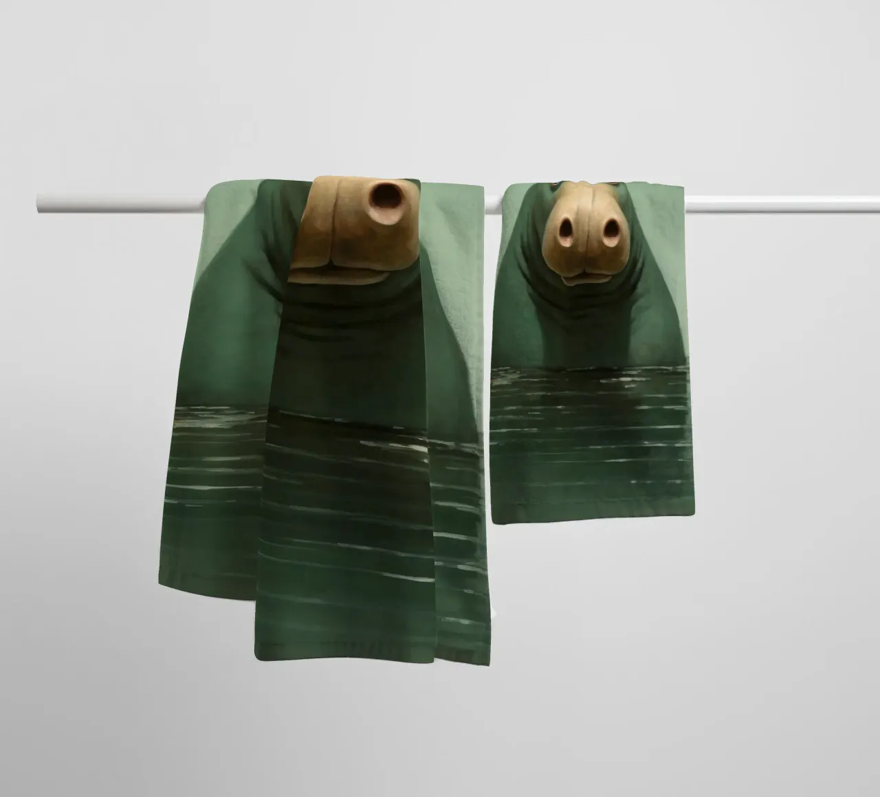 Minimal Nilpferd 1 Handtuch von Minimal Animal Art